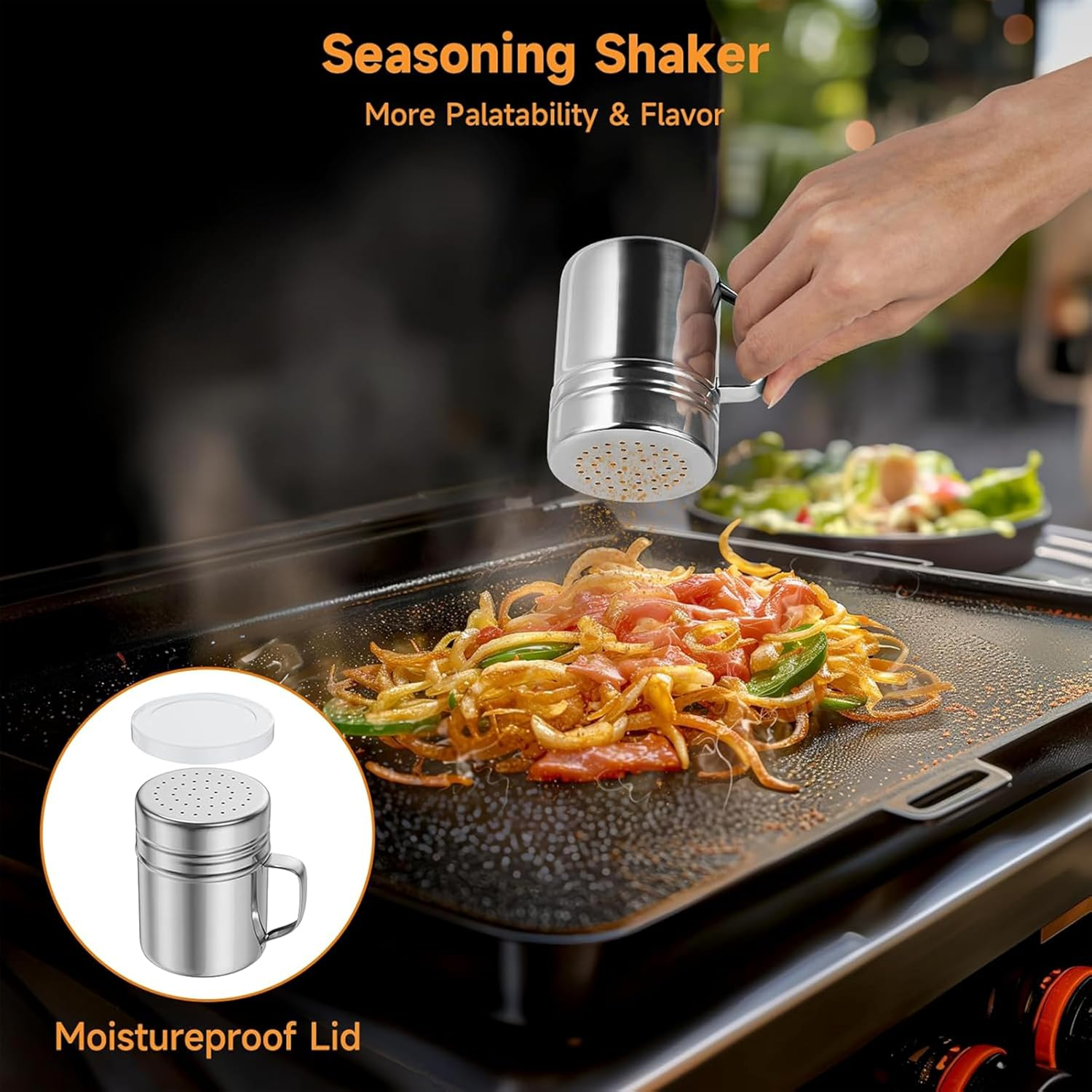 Ultimate Smash Burger Press Kit &ndash; Heavy Duty Cast Iron Press, Spatula, Seasoning Shaker & 100 Patty Papers &ndash; Grill like a Pro on Flat Top or Outdoor BBQ image number 3