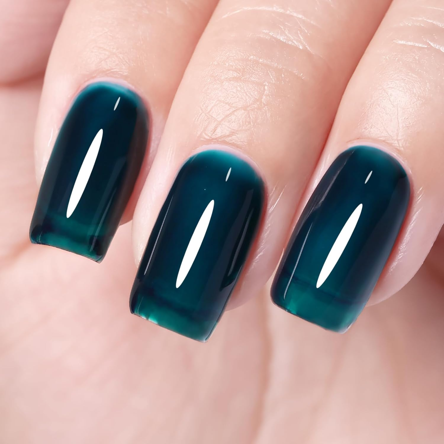 Aegean Blue Gel Nail Polish, 1 Pcs 0.5 Fl Oz Translucent Blue Green Gel Nail Polish Color Soak off Gel Polish Nail Art Manicure Salon DIY Nail Lamp Gel Nail Design Christmas Halloween Decoration image number 5