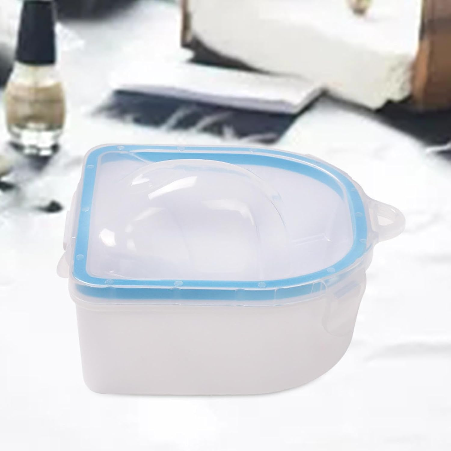 Harayaa Nail Soaking Bowl, Remove Wash Soaker Tray Durable Nail Art Tool Gel Polish Dip Powder Remover for Hands Nails