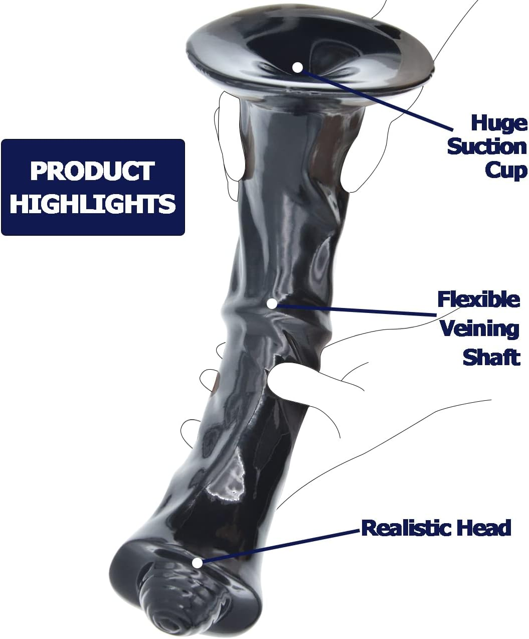 FAAK XXXL Realistic Dildo, Super Huge Beast Dildo with Strong Suction Cup,32.5 Cm/12.8'' Insertable 1:1 Ratio Monster Fantasy Sex Toy, Percheron Dildo YIFF Furry Fandom Dong image number 1