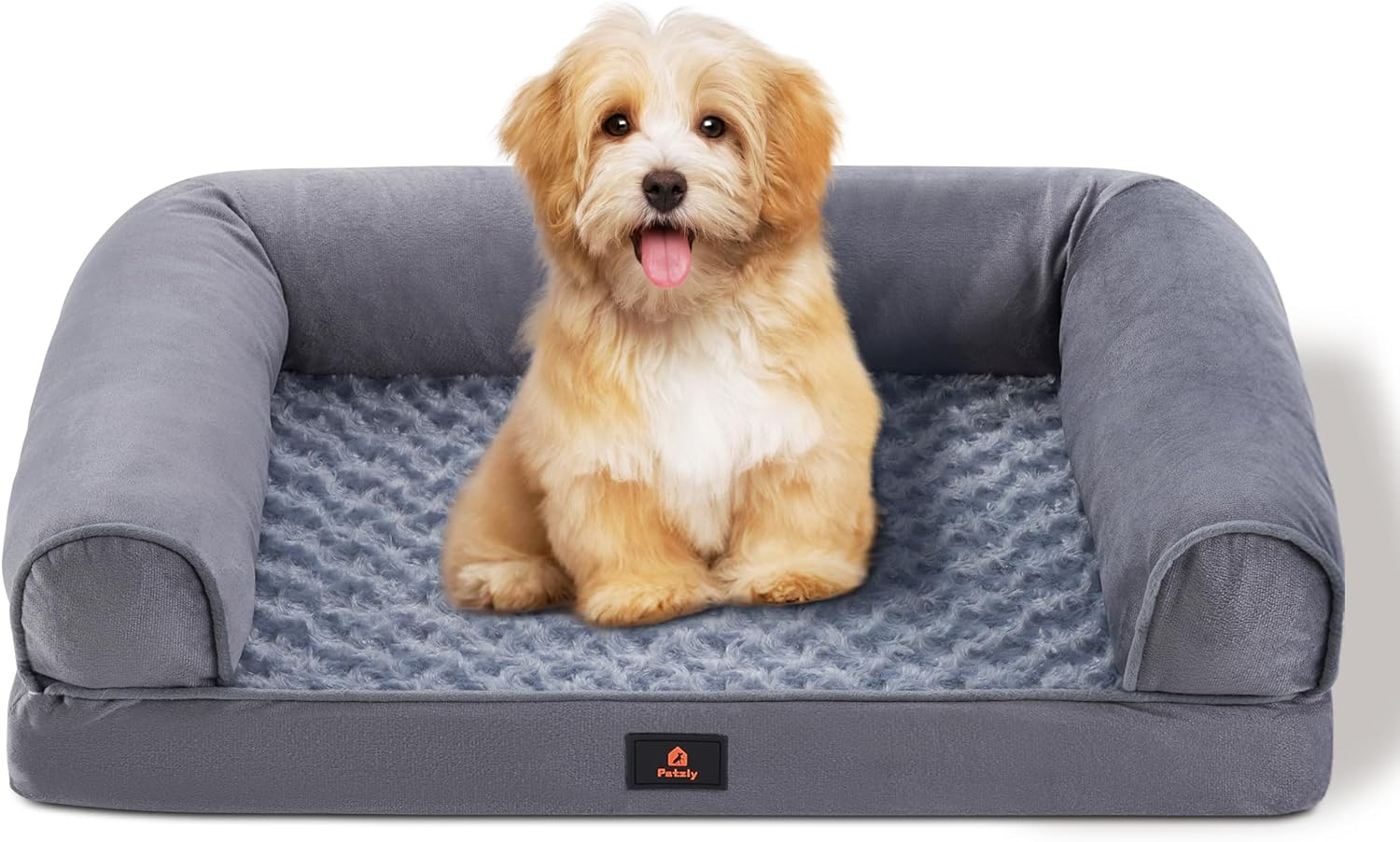 Dog Bed Orthopedic Pet Bed for Medium Dogs, Memory Foam Neck Support Couch Pet Sofa with Removable Washable Cover, Non-Slip Bottom Medium Dog Couch Bed, Grey image number 4