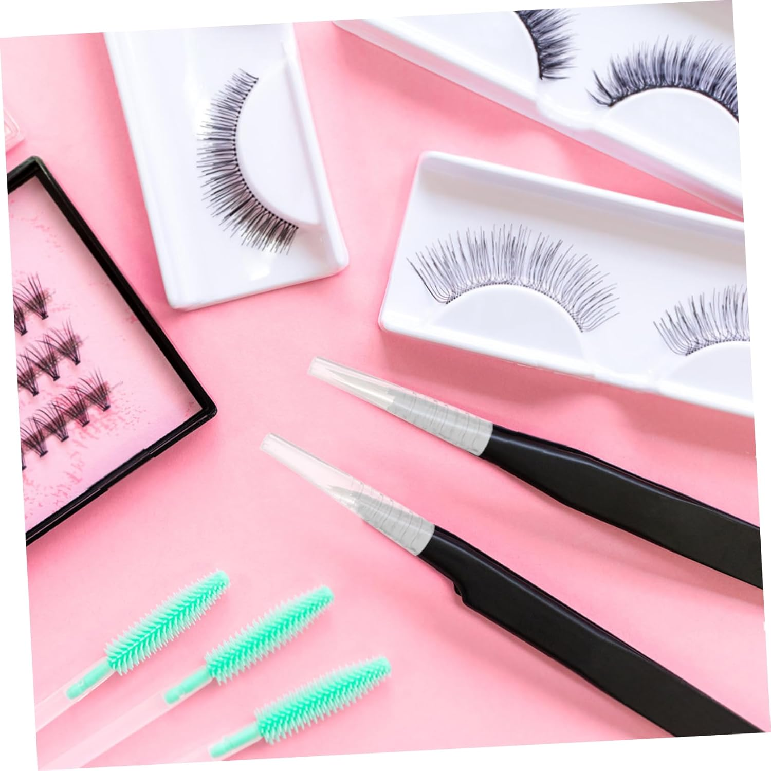 Ipetboom 50Pcs Eyelash Tweezers Cover Protective Sleeve Non-Slip for Professional Lash Application Use Pointed Eyelash Tweezers image number 5