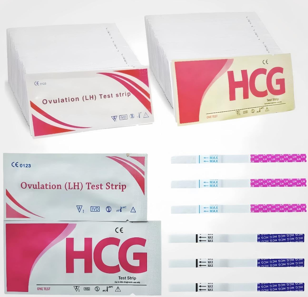 Professional Ovulation & Pregnancy Test Strips Kit: 50 LH + 20 HCG Fertility Tests | 99% Clinically Accurate | Early Detection | 5-Min Fast Results | Hygienic Home Testing