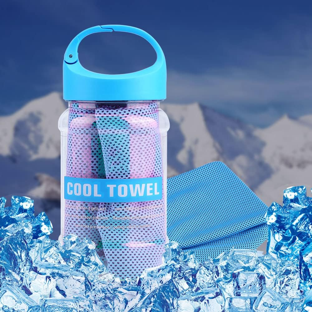 Cyrank Cooling Towel, Cooling Towels for Neck and Face, Ice Towels for Sports Soft Breathable Microfiber Cool Towel for Fitness, Camping, Running, Workout(Blue) - Green image number 5