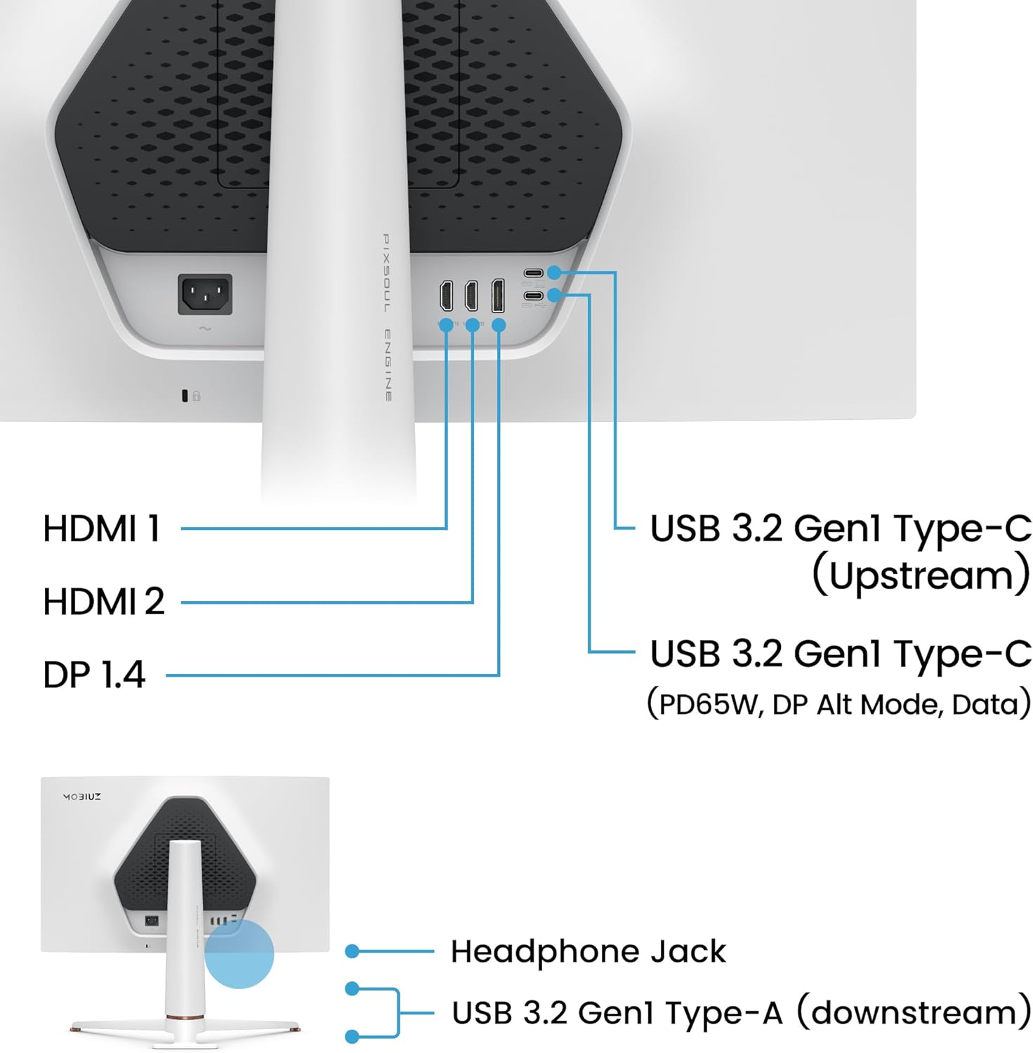 Benq MOBIUZ EX271Q 27&rdquo; 2K 180Hz 1Ms DP 1.4 HDMI 2.0 65W USB-C Gaming Monitor, 95% P3, Displayhdr 400, AMD Freesync, KVM, Pixsoul Engine, Remote Controller image number 1