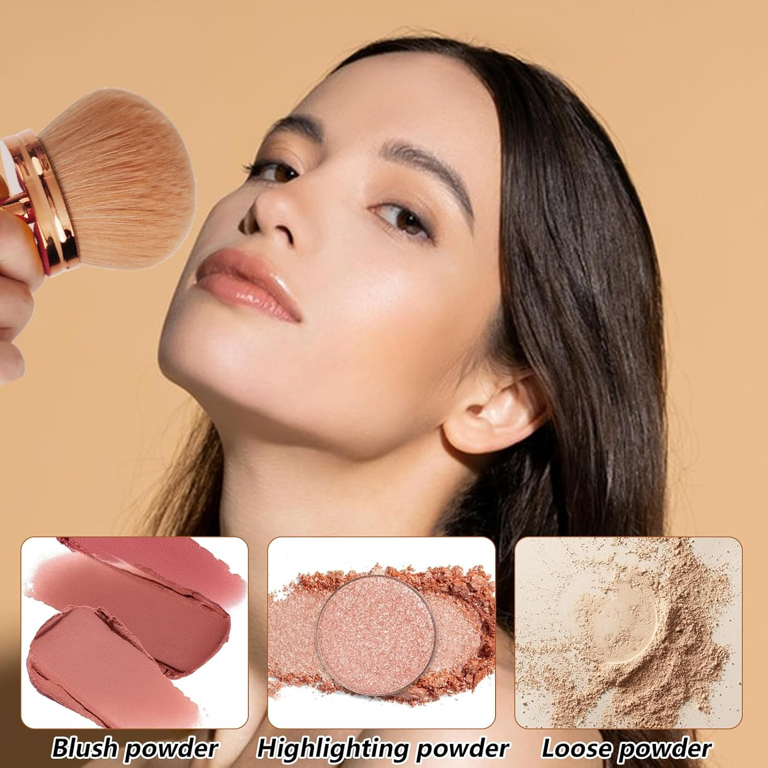 Extra Large Body Makeup Brush, Large Self Tanning Brush for Self Tanner Back Applicator, Oval Leg Face and Body Tan Brushes for Bronzers Blending Bronzing Brushes Tool Makeup Applicator image number 3