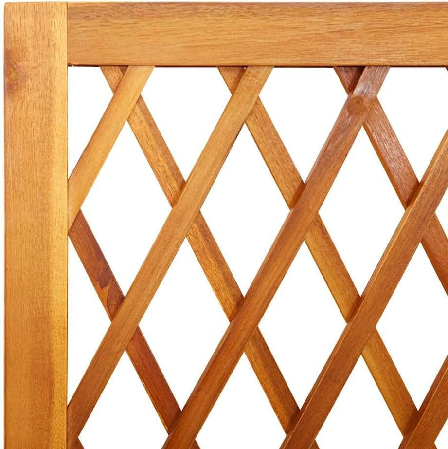 ** Vidaxl Solid Acacia Wood Planter Box with Trellis and Shelf for Climbing Plants - 55X29.5X152 Cm - Garden, Patio, Terrace Growing Bed