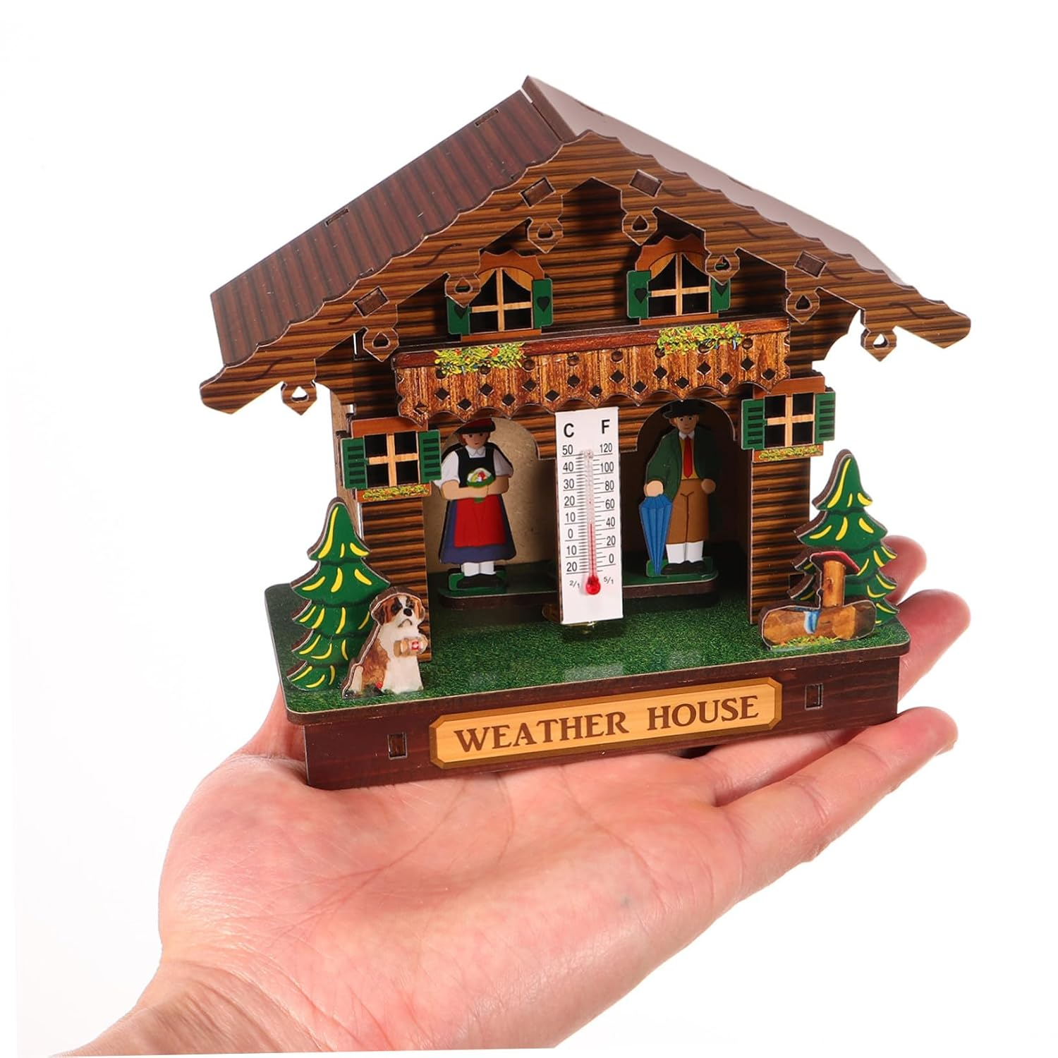 UKCOCO Wall Mounted Weather Station Indoor Climate Gauge Thermometer Hygrometer and Barometer for Accurate Temperature and Humidity Monitoring in Home and Garden image number 2