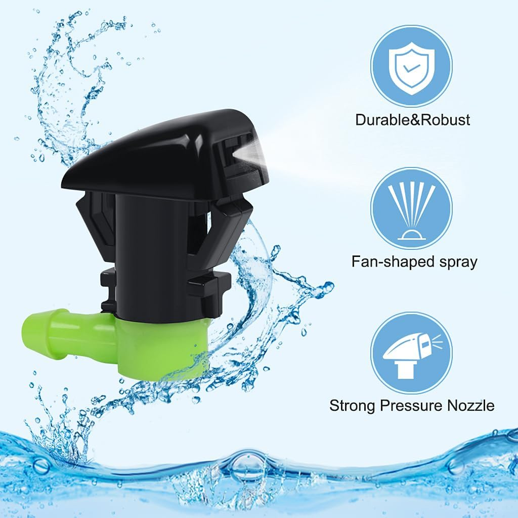 2 Pcs Adjustable Windshield Washer Nozzle Kit - Fit for Jeep Grand Cherokee 2011-2024, GMC Acadia/Buick Enclave 2007-2017, Chevy Traverse 2009-2017, Cadillac SRX 2010-2016, Wiper Fluid Spray Nozzle image number 2