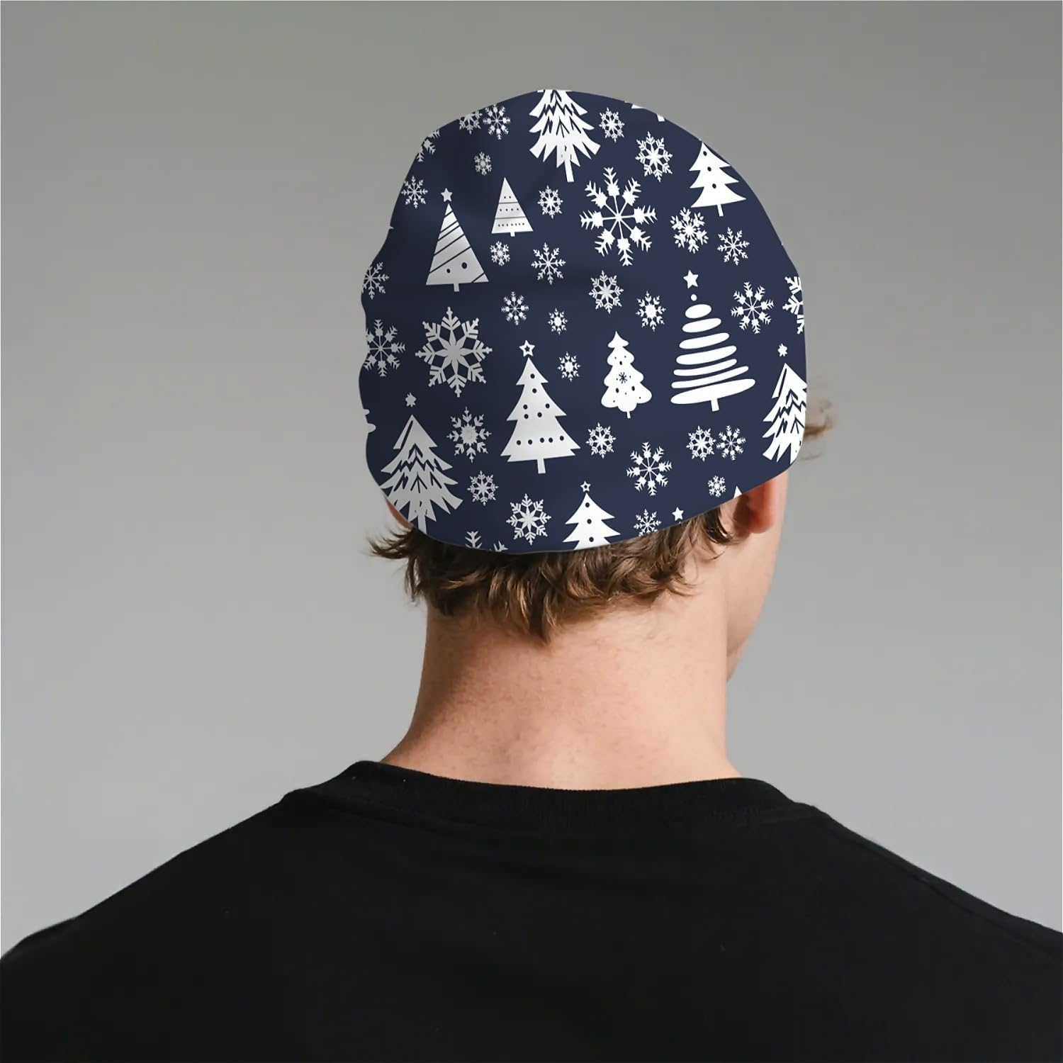 Christmas Women'S Slouchy Beanie for Men Hat Adult Dwarf Hats Chemo Cap Cancer Headwear Caps Baggy Skull Sleep Cap Nightcap image number 6