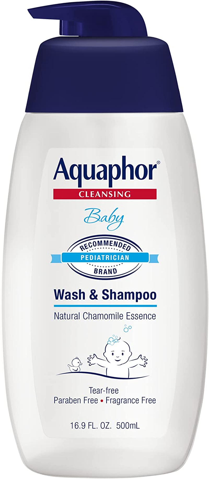 Aquaphor Baby Wash & Shampoo - Mild, Tear-Free 2-In-1 Solution for Baby&rsquo;S Sensitive Skin - 16.9 Fl. Oz. Pump image number 2