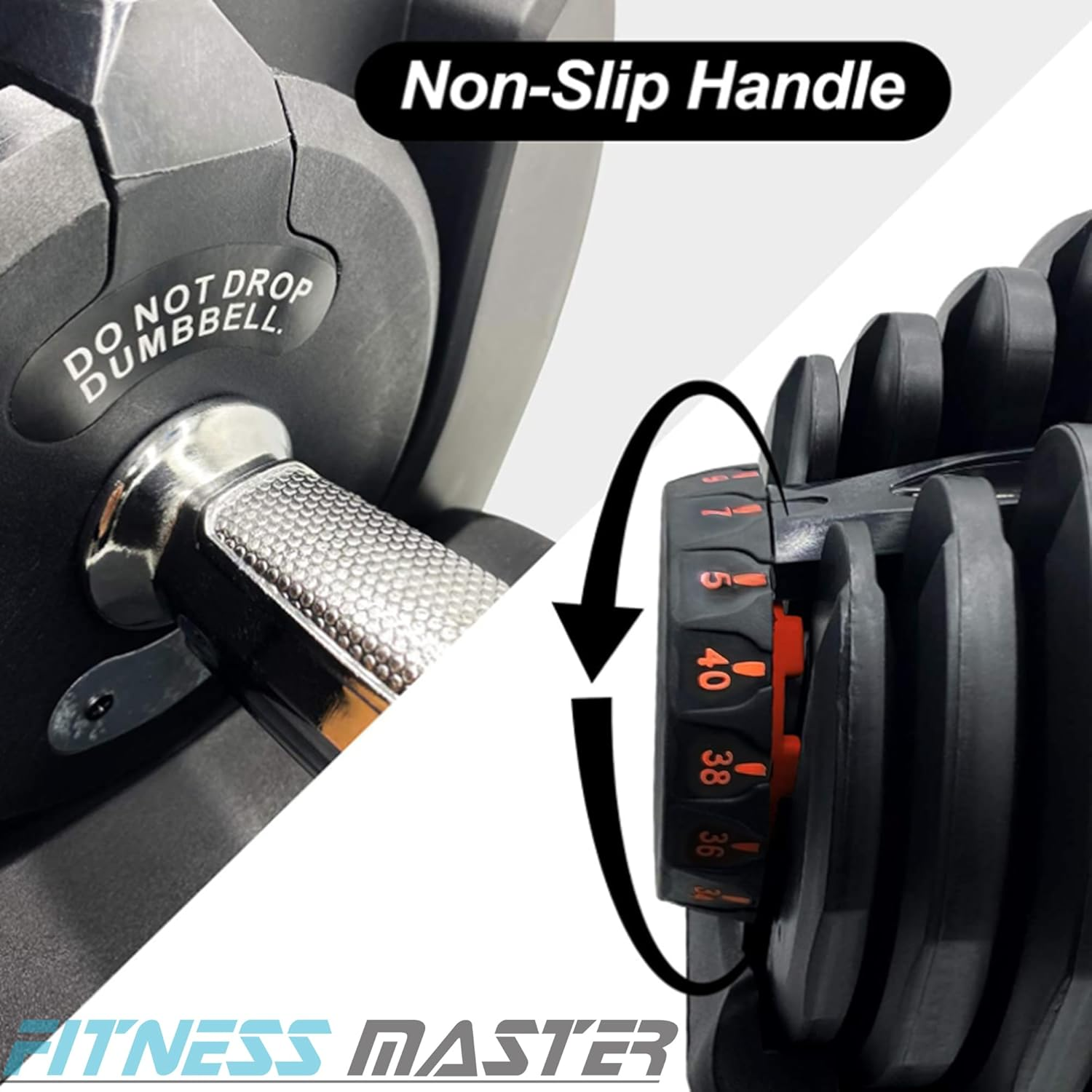Fitness Master 2X40Kg Adjustable Dumbbell Set Home GYM Exercise Equipment Weight image number 3