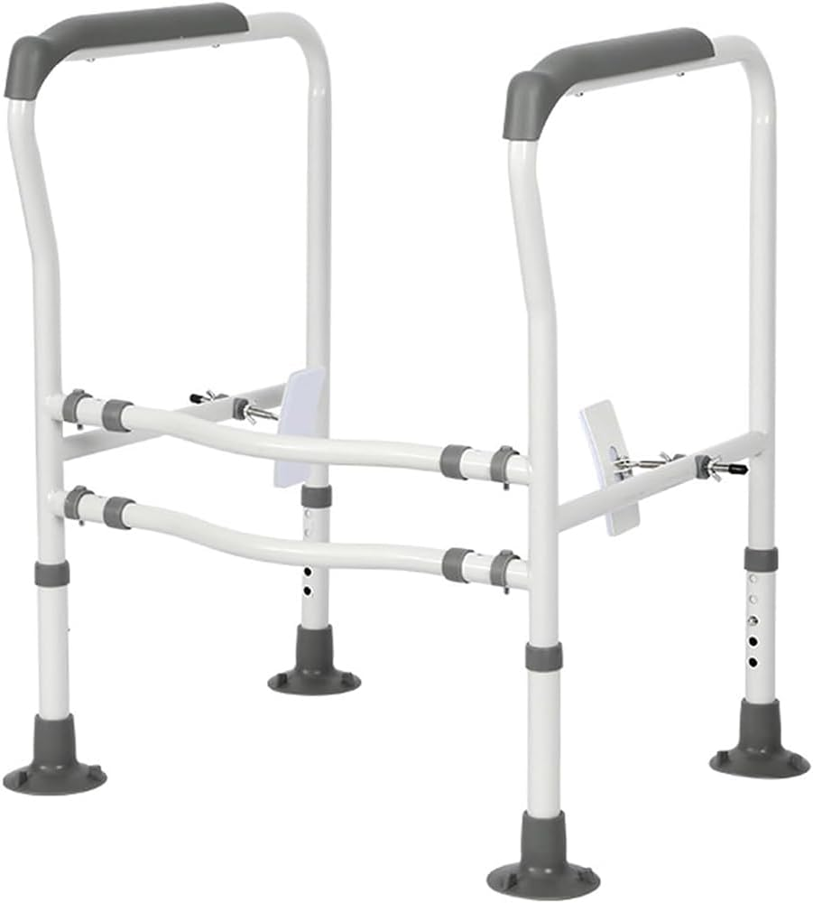 Toilet Armrest,Adjustable Toilet Grab Bar,Bathroom Safety Frame,Vertical Armrest, Commode Safety Handrail,For Senior,Handicap,Disabled image number 1