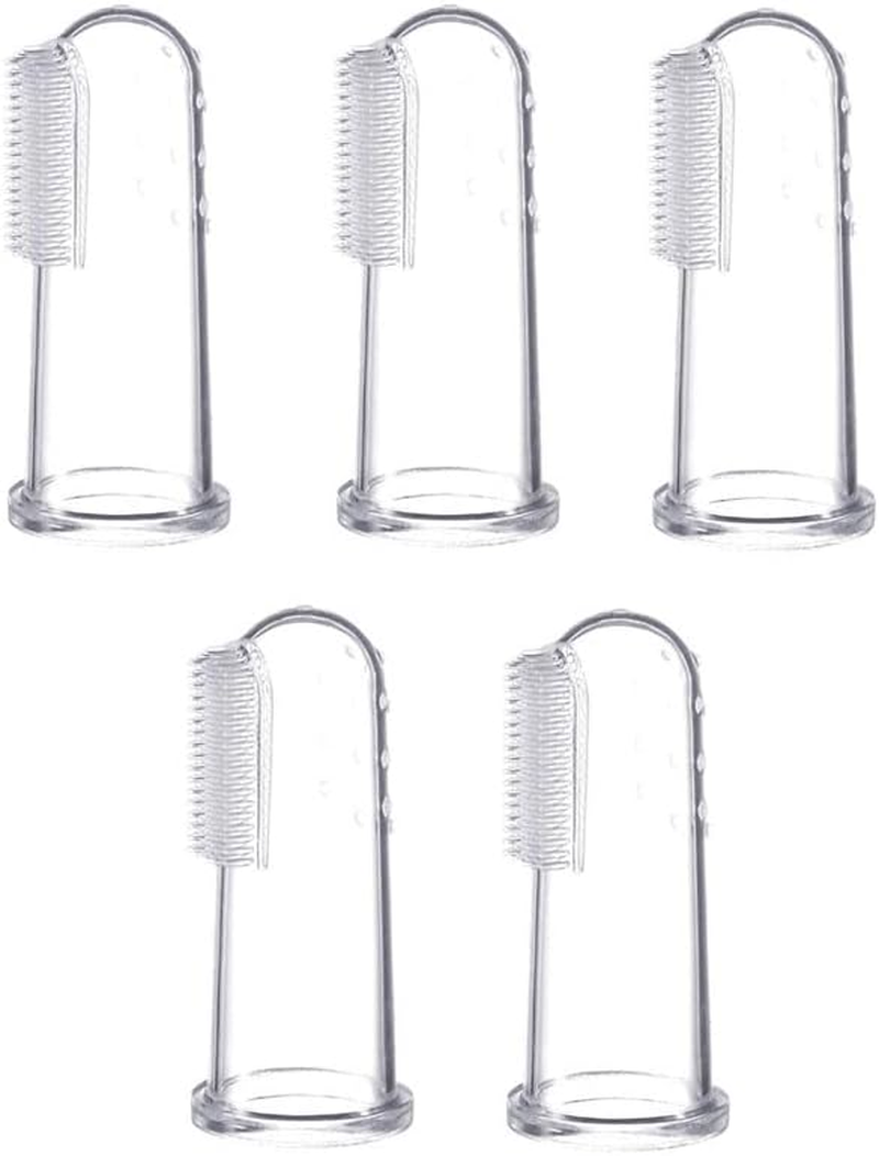 Super Soft Pet Finger Toothbrush Teddy Dog Brush Bad Breath Tartar Teeth Care Tool Dog Cat Cleaning Silicagel Pet Supplies (White) image number 5