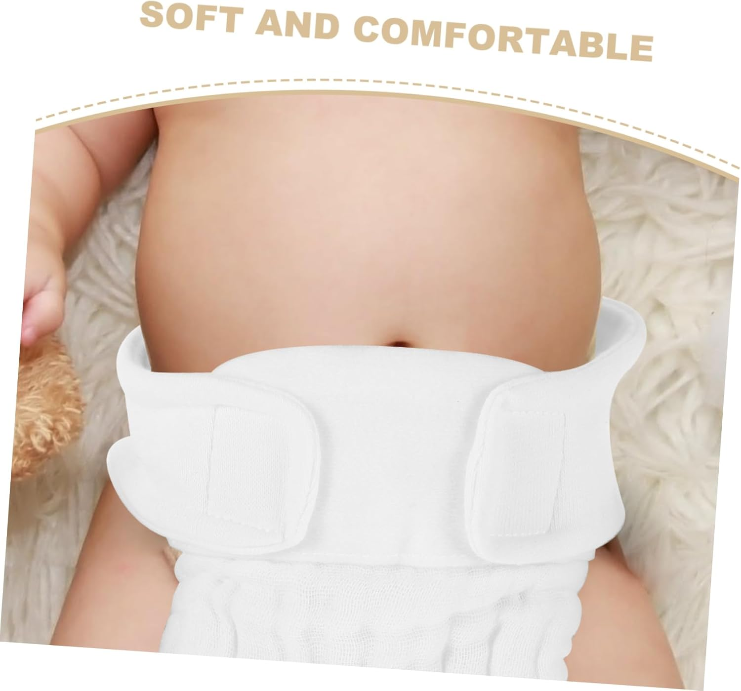 3Pcs Cotton Diapers Diaper Pants Newborn Organic Washable Cloth for Boys Girls for Home and Travel Use image number 6
