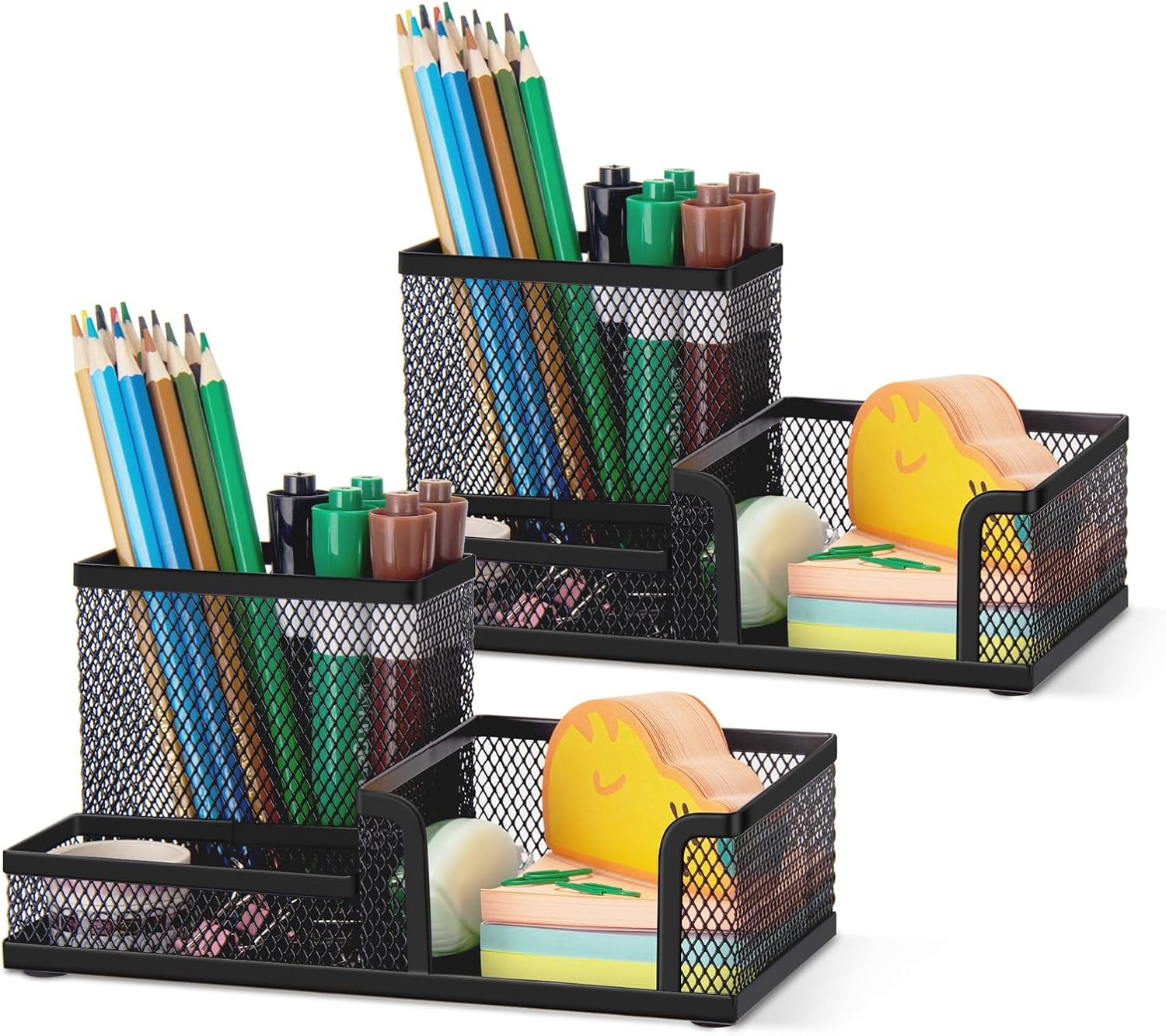 Comix Desk Tidy Mesh Desk Organiser Pen Stand Multi-Functional Metal Holder -B2061(Black)