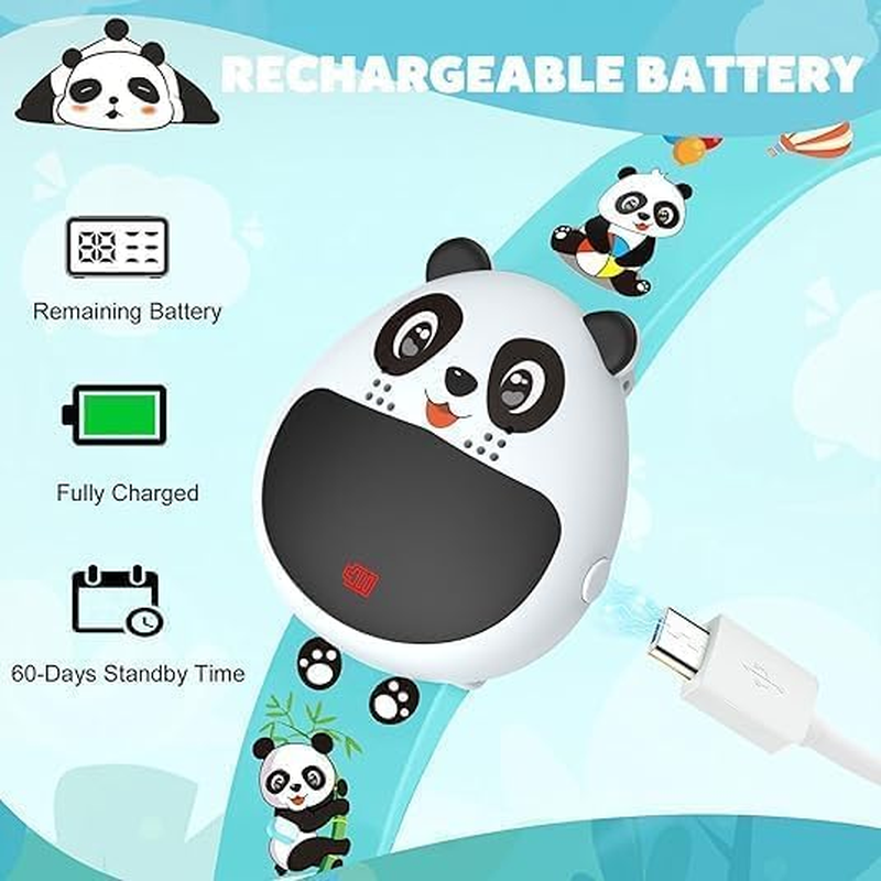 MINYII Potty Training Watch for Kids V2 &ndash; a Water Resistant Potty Reminder Device to Train Your Toddler with Fun/Musical & Vibration Interval Reminder with Potty Training Ebook - Panda -Watch Blue -01 image number 3