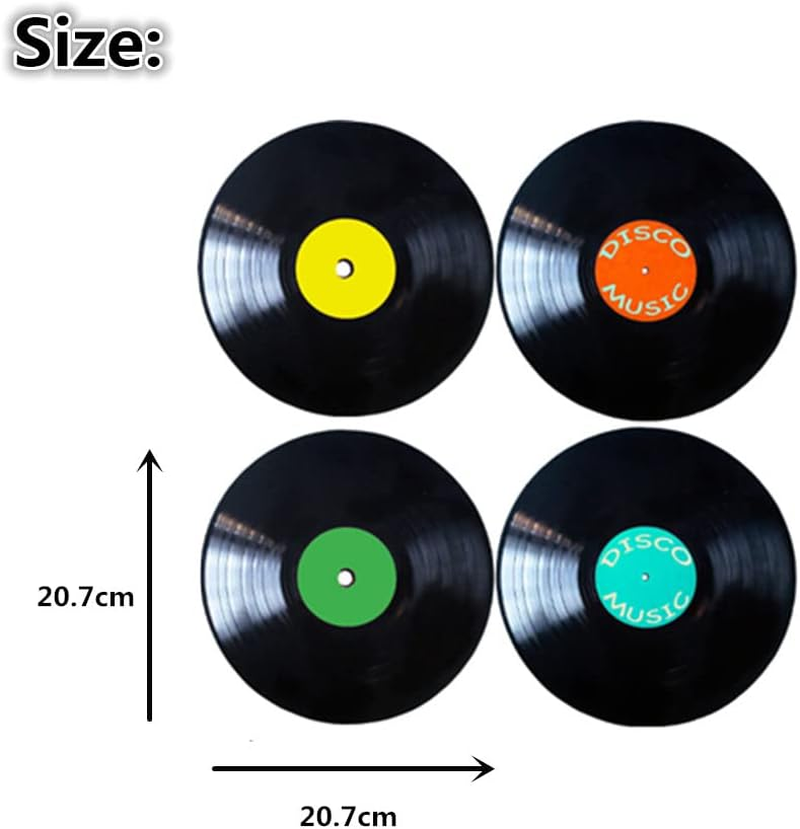 GYWHOOFT 8 PCS Blank Vinyl Records Decor, 20.7CM Wall Collage Kit Aesthetic Pictures, CD Album Cover Posters Bedroom Decor for Teens Boys Girls, Rock and Roll Music Party Decorations