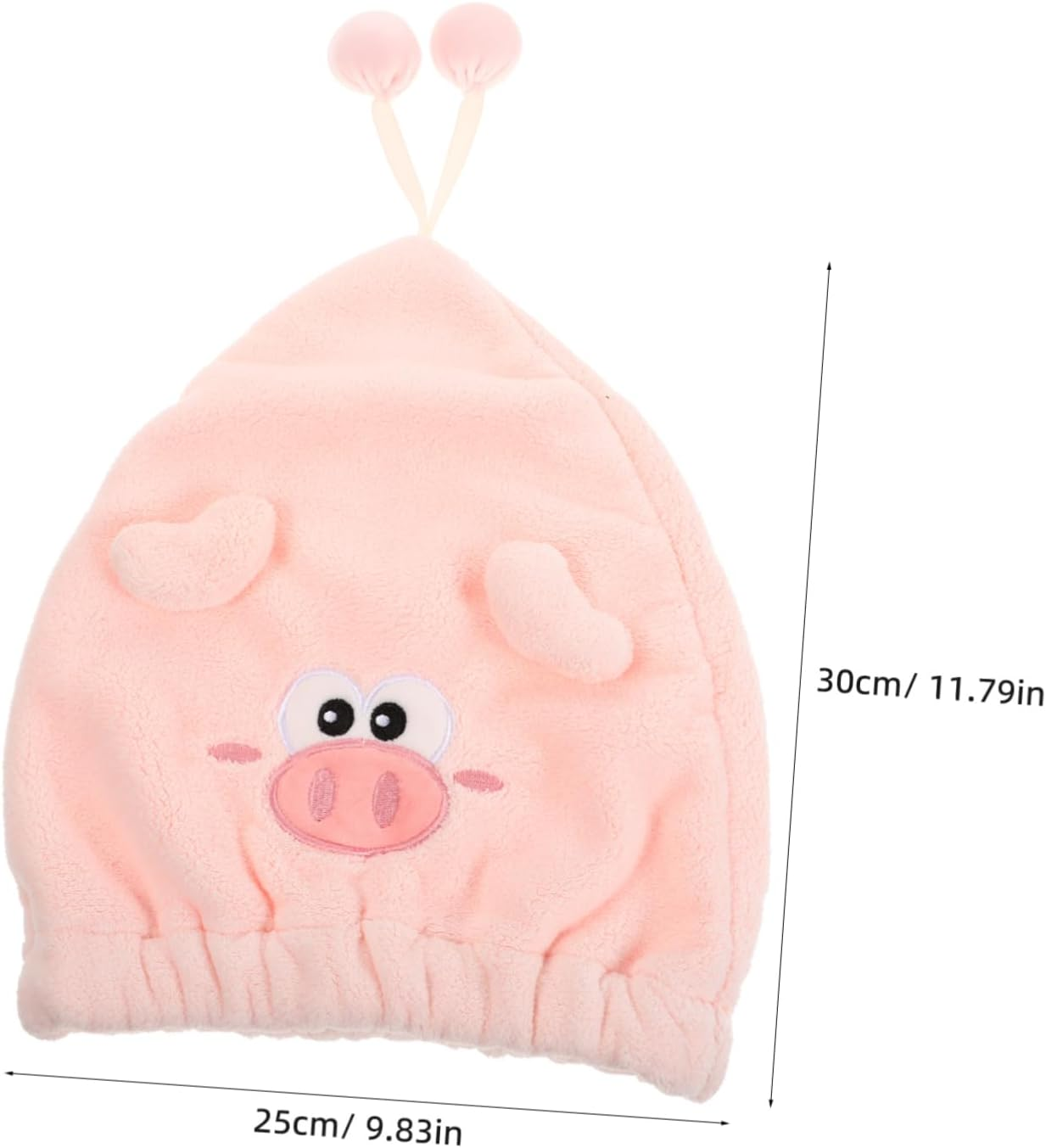 Cute Cartoon Pig Coral Fleece Hair Drying Cap for Women Thick Quick Dry Shower Cap Absorbent Hair Wrap for Wet for Home and Travel image number 1