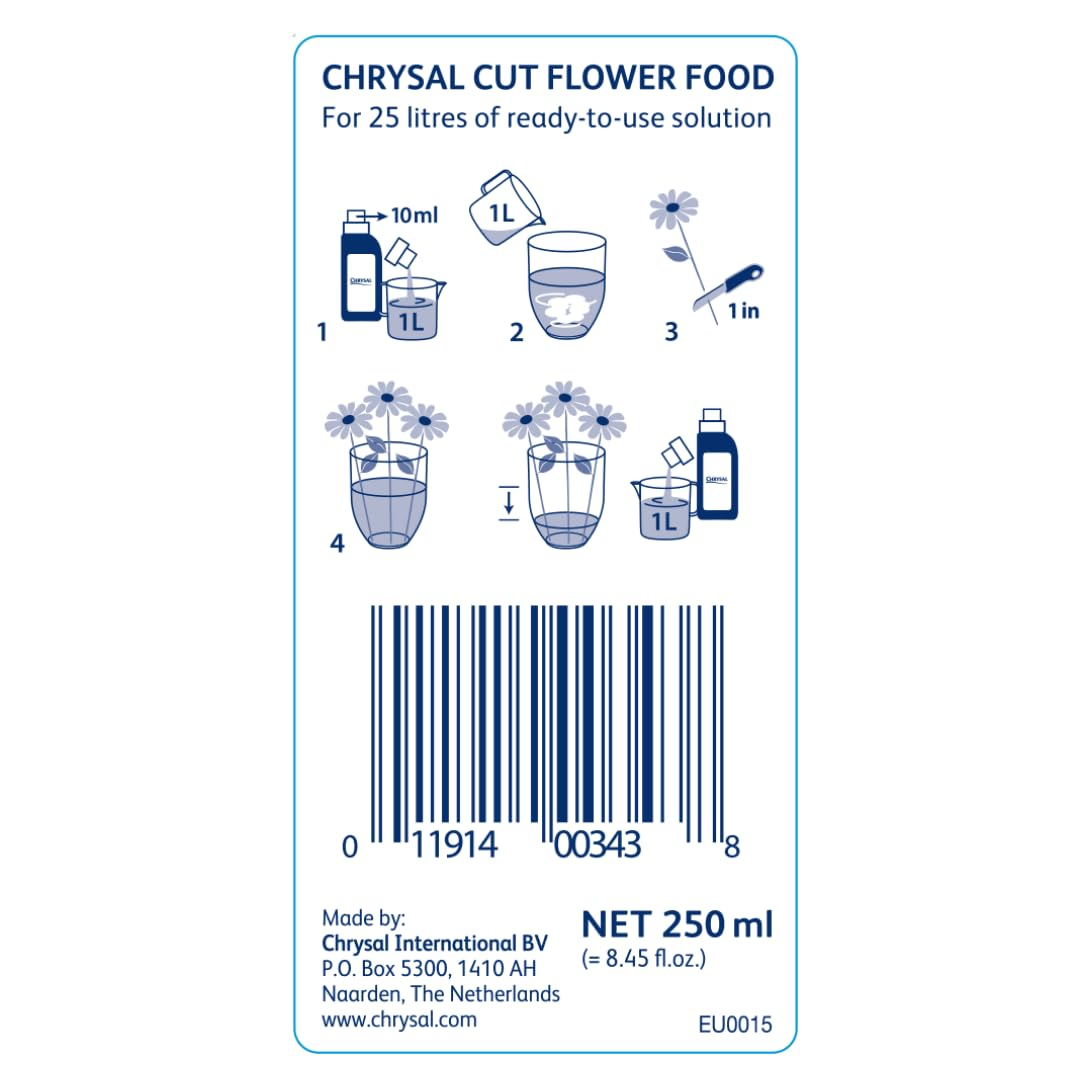 Chrysal Cut Flower Universal Food (10 Ml/L Bottle) &mdash; Increase the Flower Boost with Floral Supplies for Fresh Flowers &mdash; Flower Arrangements Supplies &mdash; Ideal Florist Supplies &mdash; Flower Food image number 1