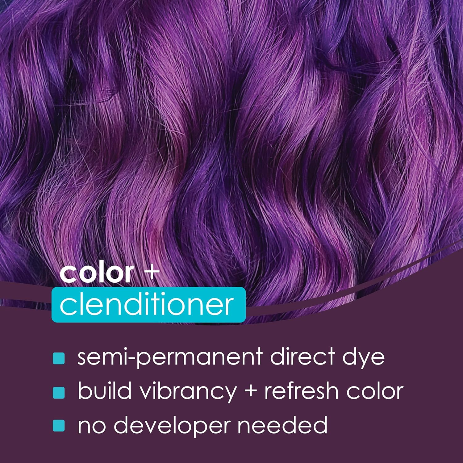 KERACOLOR Clenditioner for Brunettes PURPLE Dye, Semi Permanent Hair Color Depositing Conditioner, Cruelty-Free, 12 Fl Oz (Pack of 1) image number 5
