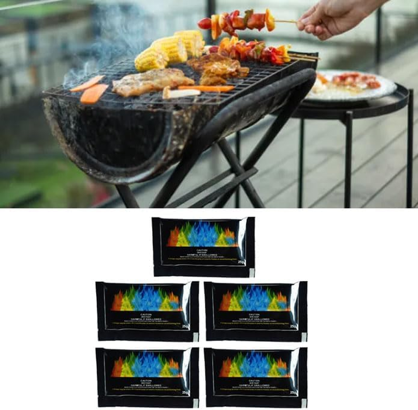 5Pcs 130G Color Changing Powder for Campfires, Bonfires, Colorful Packets with Vibrant Rainbow Colors for Indoor & Outdoor Fireplaces image number 1