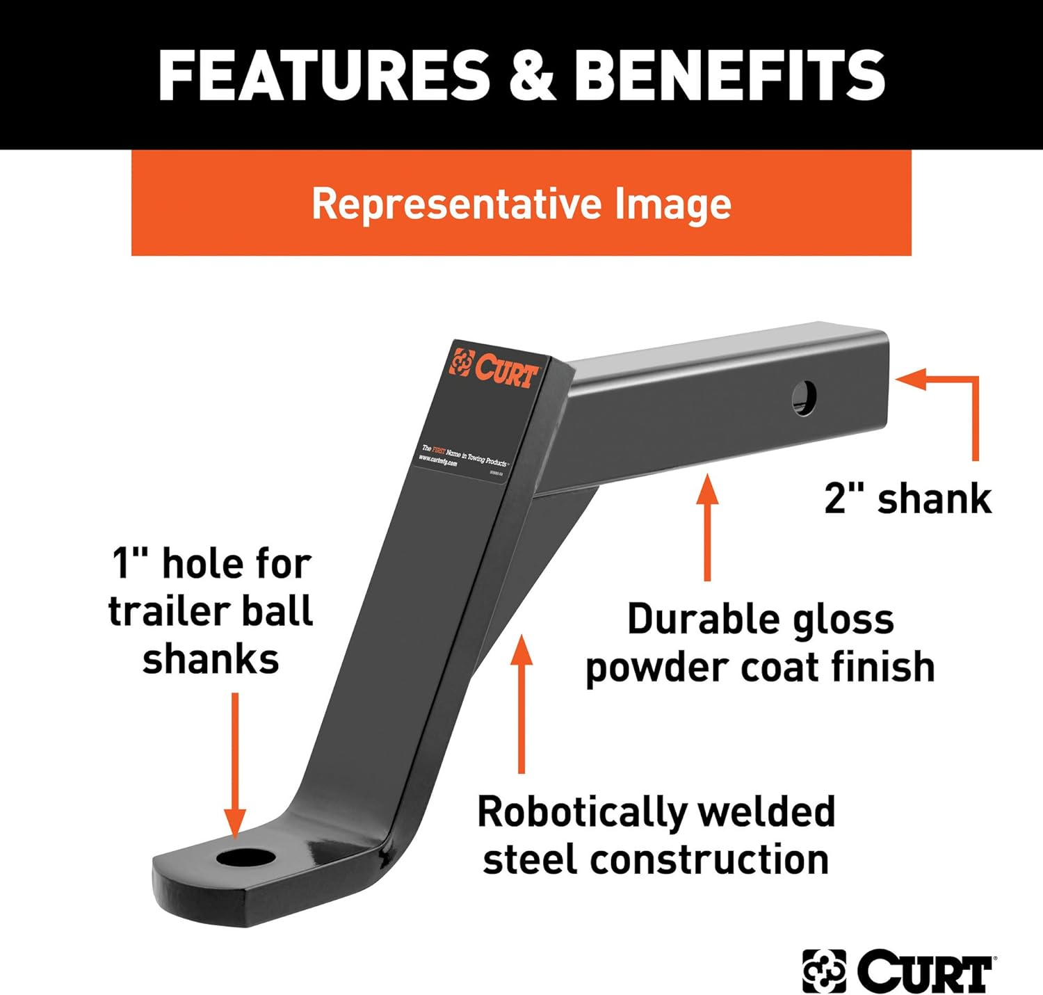 CURT 45100 Class 3 Ball Mount image number 3