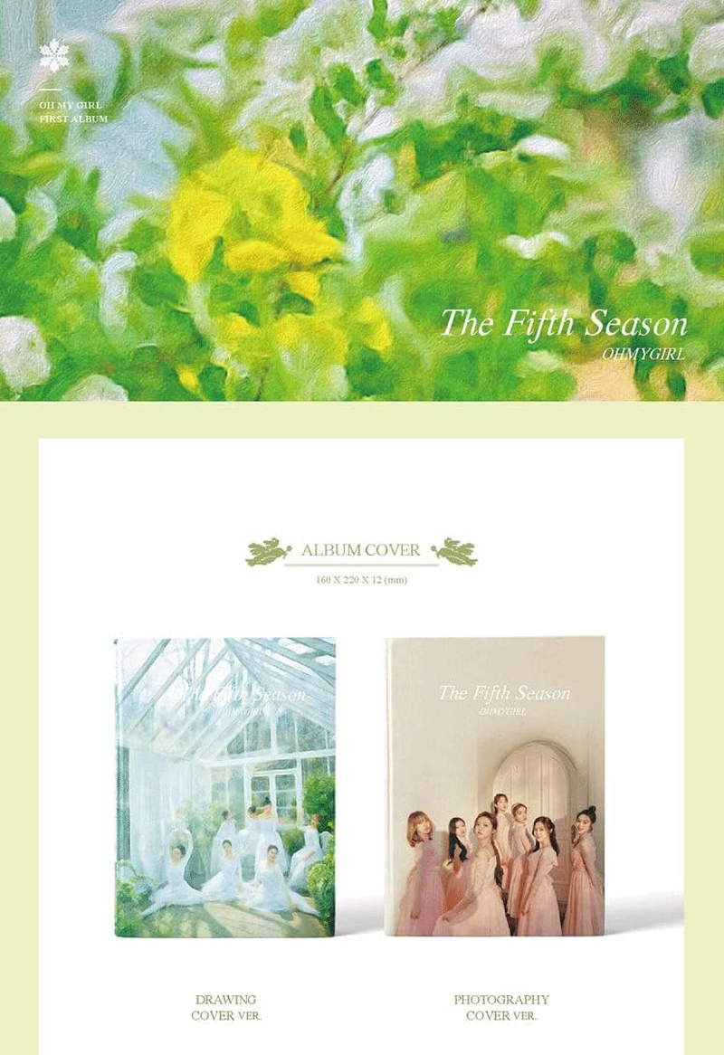 Oh My Girl - [The Fifth Season] 1St Album Photography Cover Ver Cd+136P Photobook+1P Concept Card+1P Selfie+1P Angel Card+1P Museum Ticket+1P Pop-Up Card+Tracking K-POP Sealed image number 1