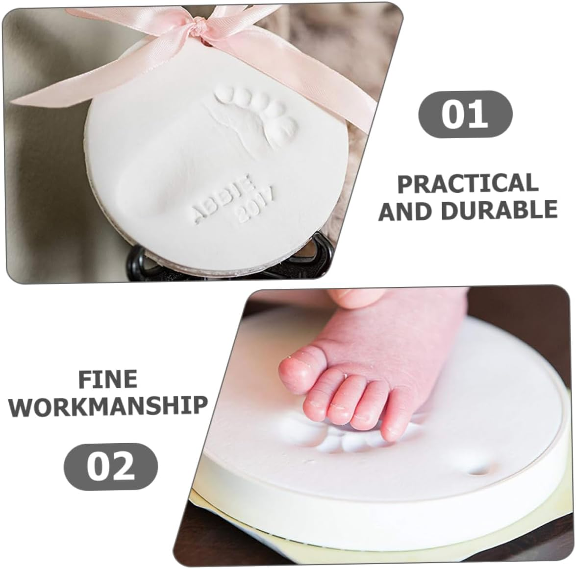 ERINGOGO 4Pcs Handprint Footprint Keepsakes for Newborn Boy Girl Footprint Keepsake Gifts for Birthday Shower image number 6