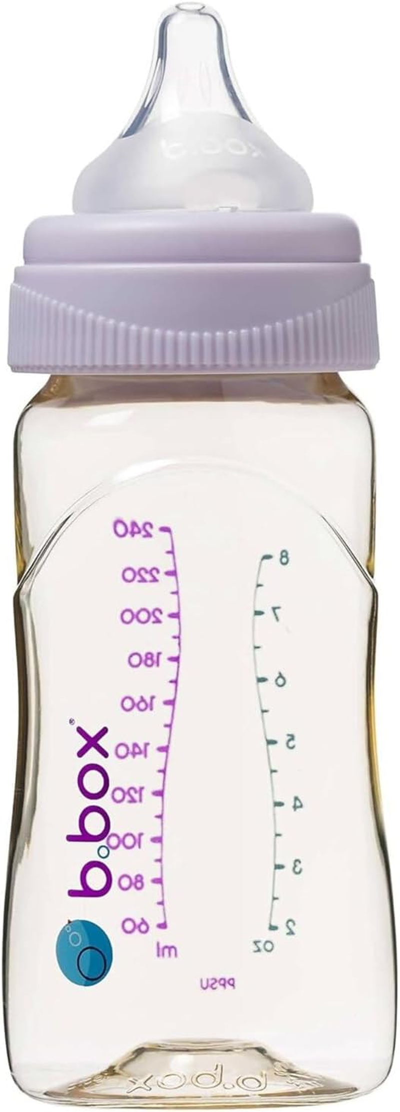 B.Box PPSU Breastfed Baby Bottle, Peony, 240 Ml Capacity