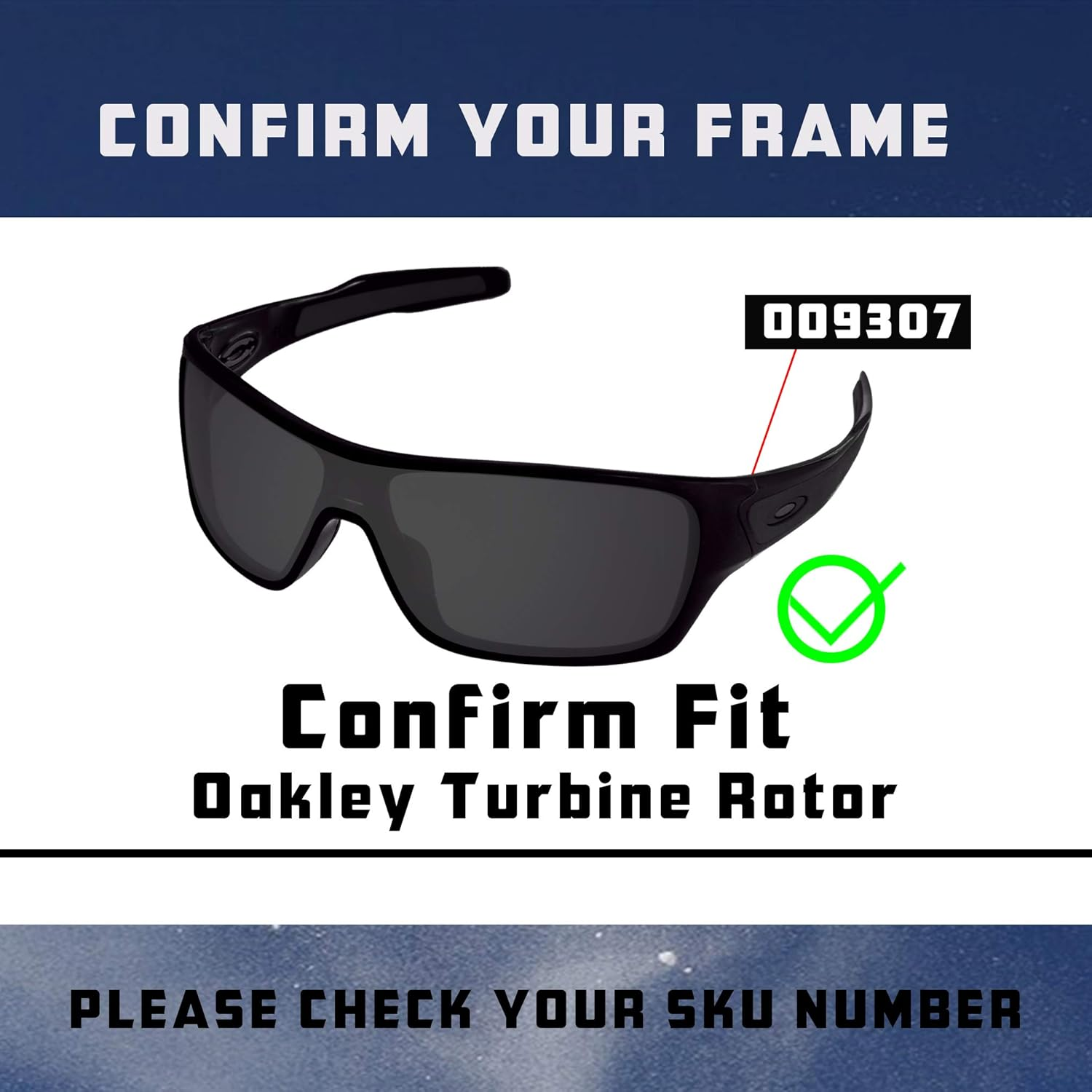 Turbine Rotor Lenses Replacement for Oakley OO9307 Polarized - Dark Black image number 3