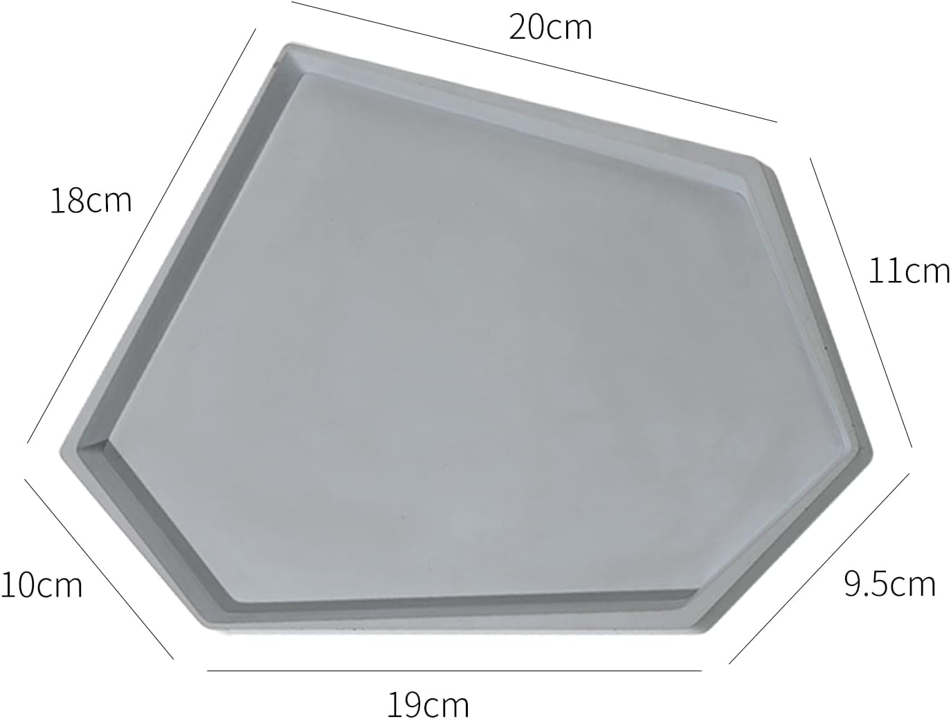 TAHITICA Concrete Serving Tray &ndash; Decorative Bathroom Tray, Modern Tray Decor and Coffee Table Decor Organizer for Watches, Perfume, Glasses, Jewelry & Keys, Stylish Entryway/Vanity Storage image number 5