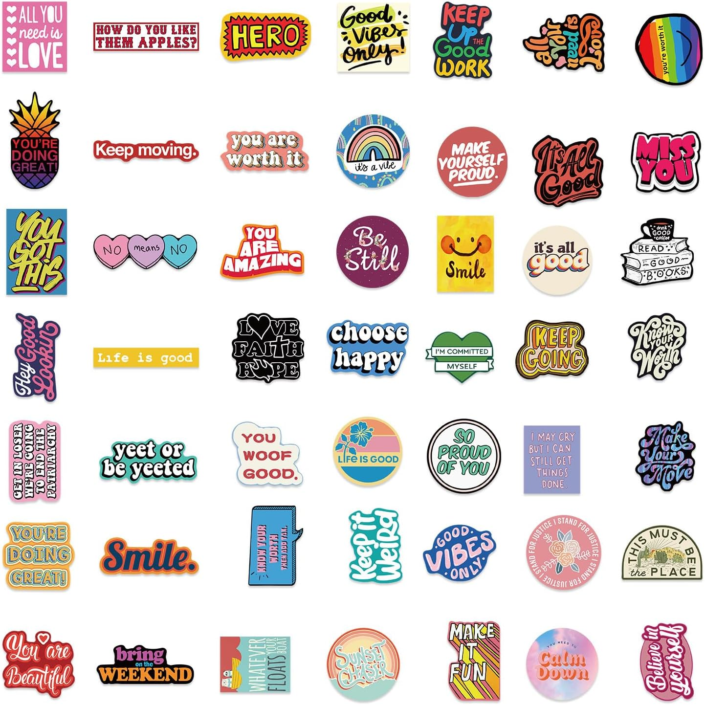 100 Unique Motivational Stickers for Adults Teens - Waterproof Inspirational Affirmation Vinyl Decals for Water Bottles, Laptop, Vision Board image number 5