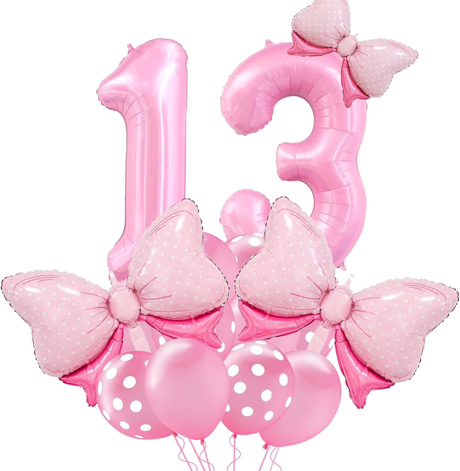 Pink Birthday Balloons, Bow Balloons Number 3 Balloon 40 Inch, 3 Balloon Number for Pink Birthday Decorations, 3Rd Birthday Decorations for Girl