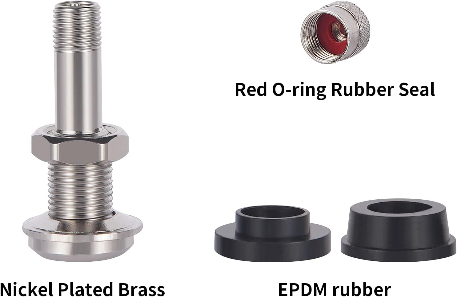 Vaincre 4 PCS TR416 Metal Valve Stems, High Pressure Tire Valve Stems Outer Mount Fits 0.453" and 0.625" Rim Hole, 1 1/2" Long (Silver) image number 2