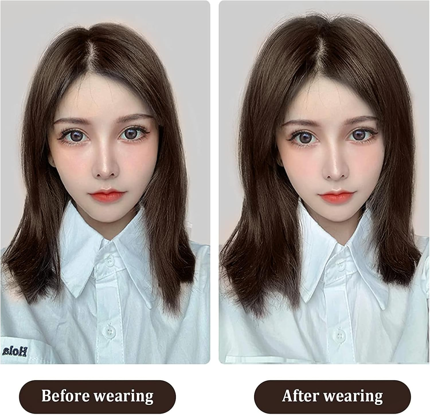 Invisible Traceless Side Fluffer Mini One Piece Hair Pad 10 Cm Light Brown Pack of 4 image number 6