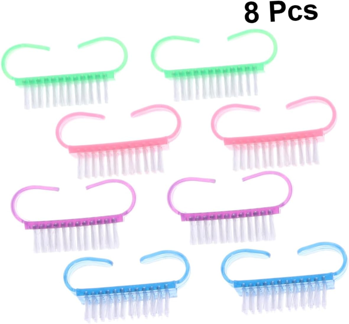 HAPINARY 8Pcs Nail Tool Plastic Handle Dust Cleaning Brushes Cleat Shape Manicure Tools for Women image number 1