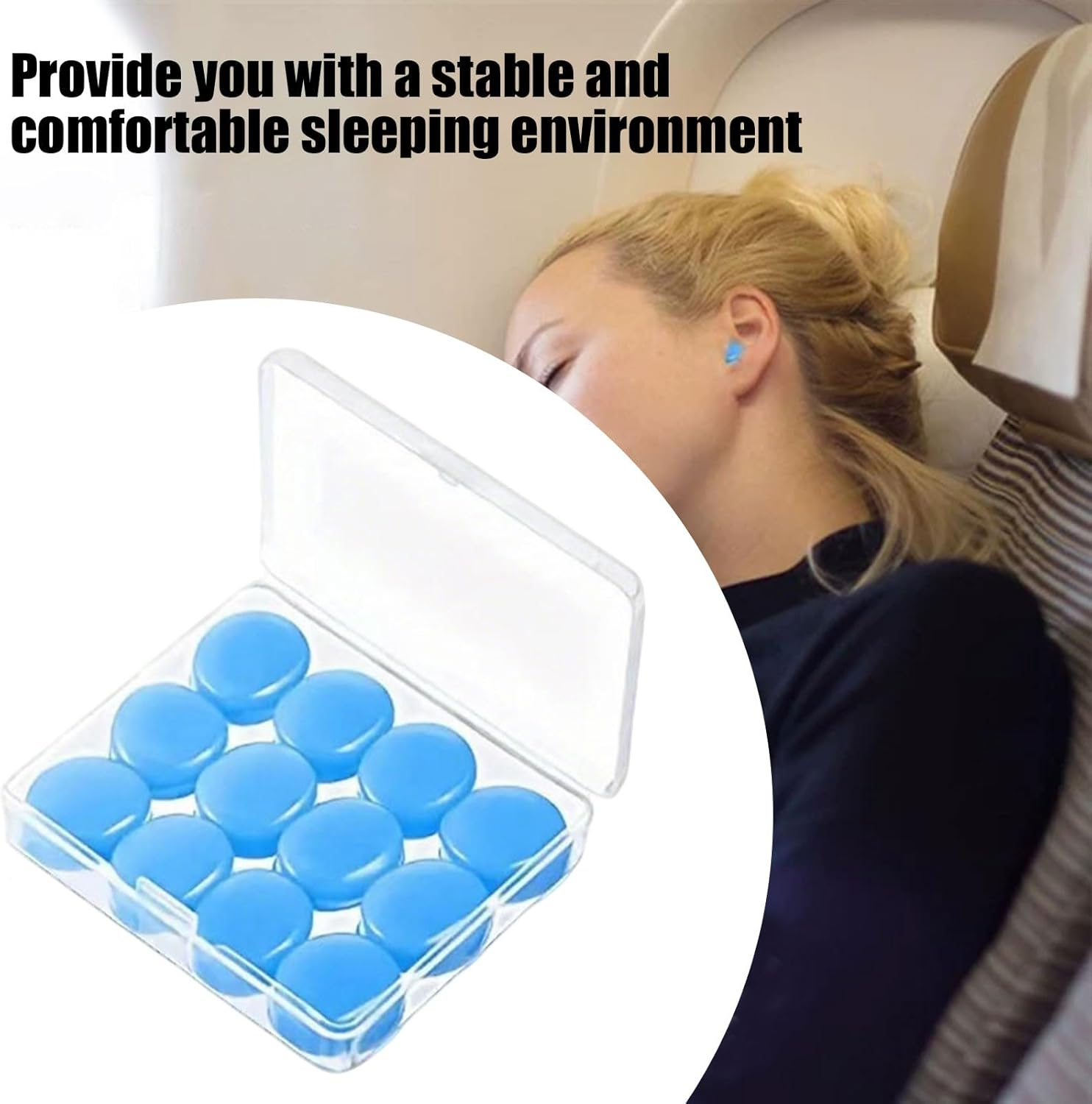 Sleeping Noise Cancelling Silicone Ear Plugs - 32Db NRR Reusable Soft Moldable Waterproof for Snoring, Swimming, Airplanes (6 Pairs) image number 1
