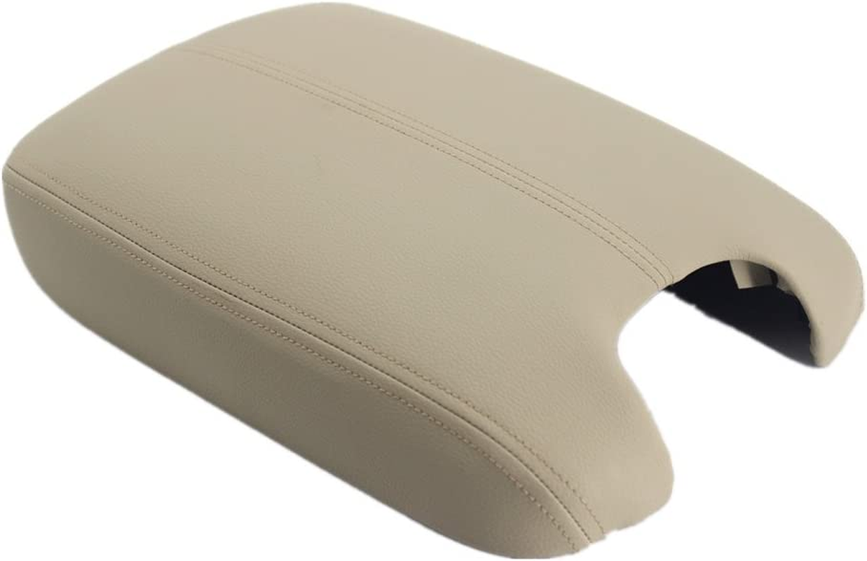Ezzy Auto Beige Leather Suture Console Armrest Lid Cover for 2008 2009 2010 2011 2012 Honda Accord Center Console Cover Lid