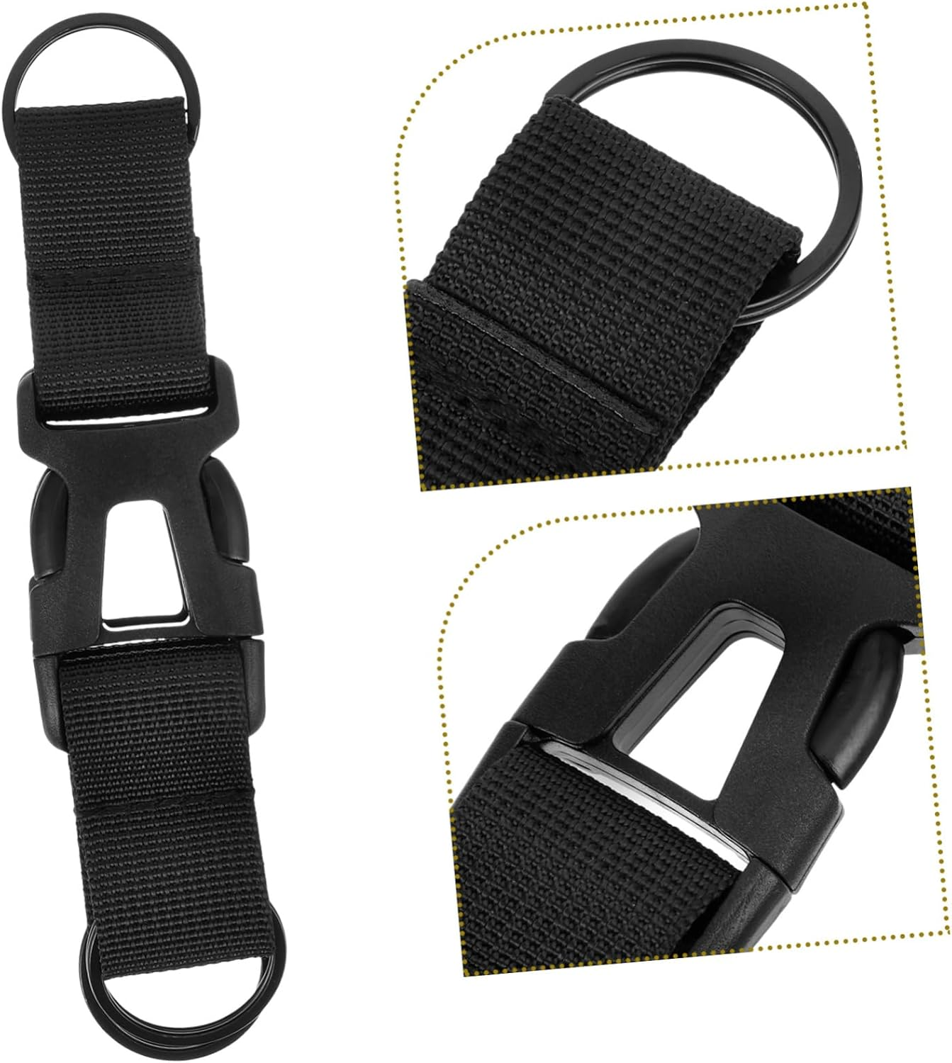 WESIEVYA Multi-Function Luggage Strap and Buckle for Suitcase Fixing, Portable Travel Bag Clip with Quick Release Buckle, Adjustable Black Travel Gear Accessory for Outdoor and Trip Use image number 2