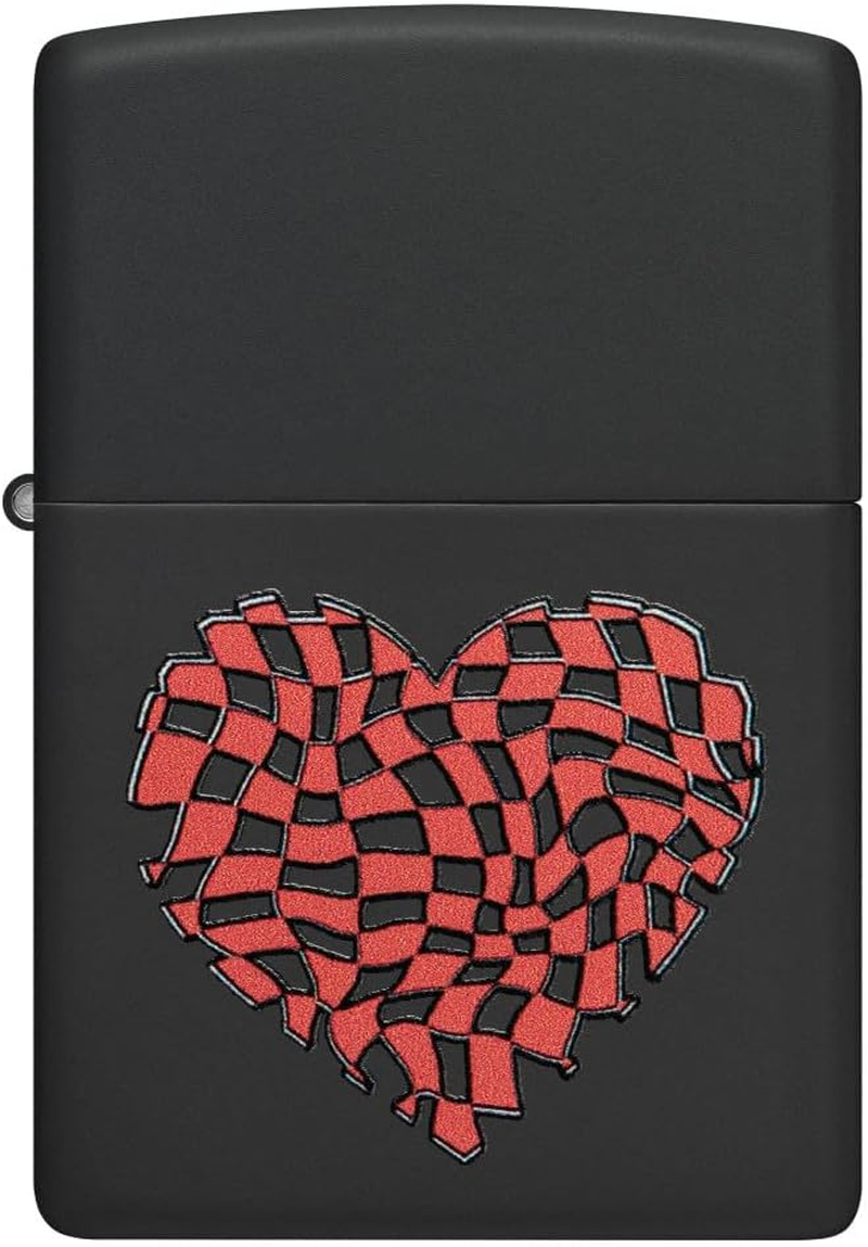 Zippo Heart Design Windproof Lighter, Black Matte image number 6
