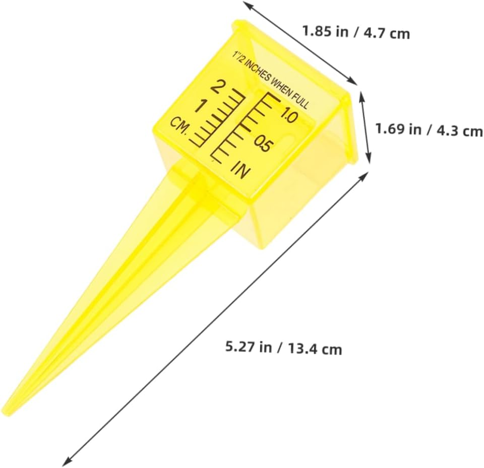 IWOWHERO 5Pcs Rain Gauge Sprinkler Catch Cups Sprinkler Gauge for Lawn Water Gauge for Water Gauge Rain Collector for Garden Outdoor Water Measuring Tool Yellow PVC