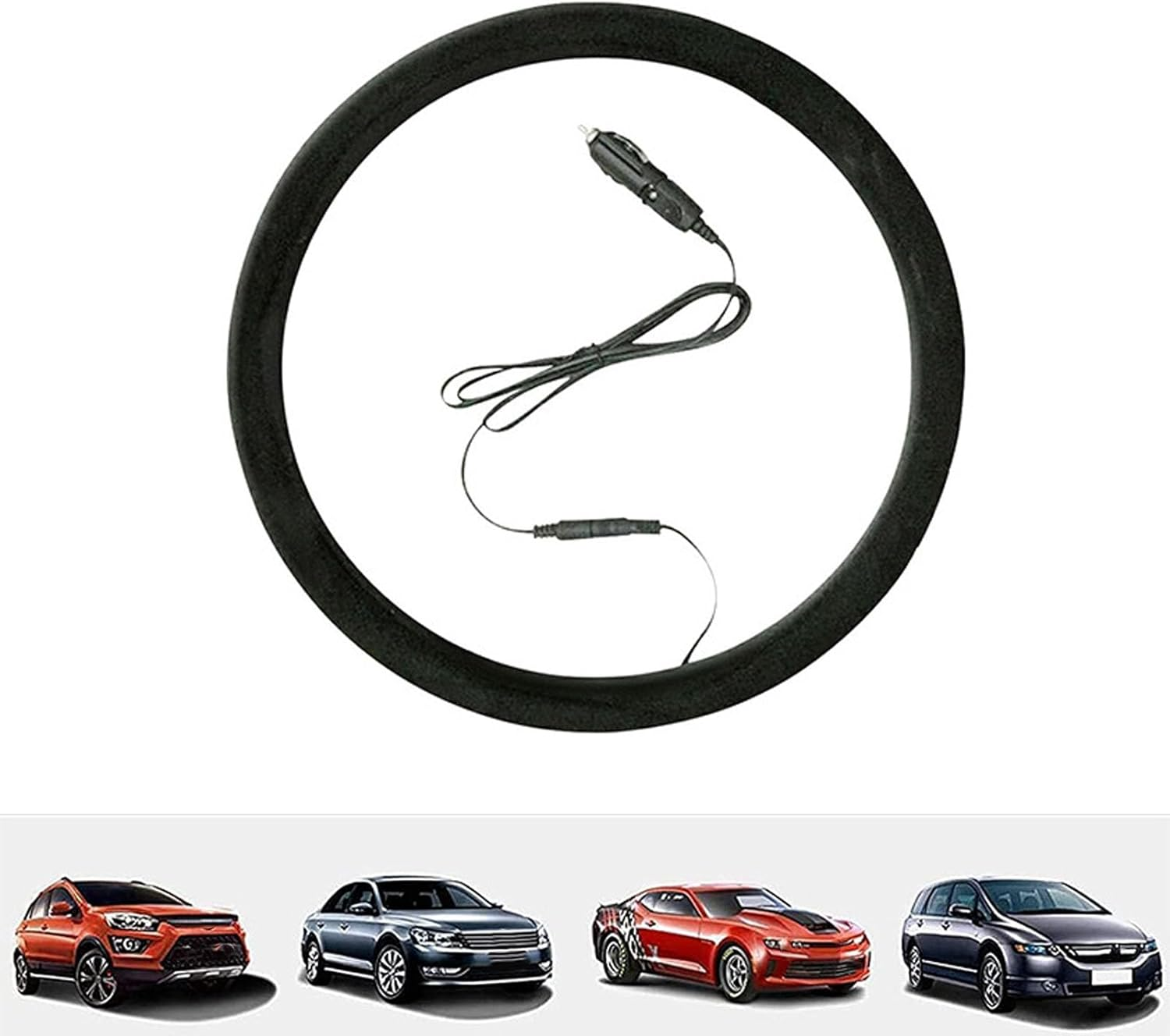 Heated Steering Wheel Cover, 15In Steering Wheel Heater, Auto Steering Wheel Warmer, Universal for 38Cm Diameter Steering Wheel image number 3