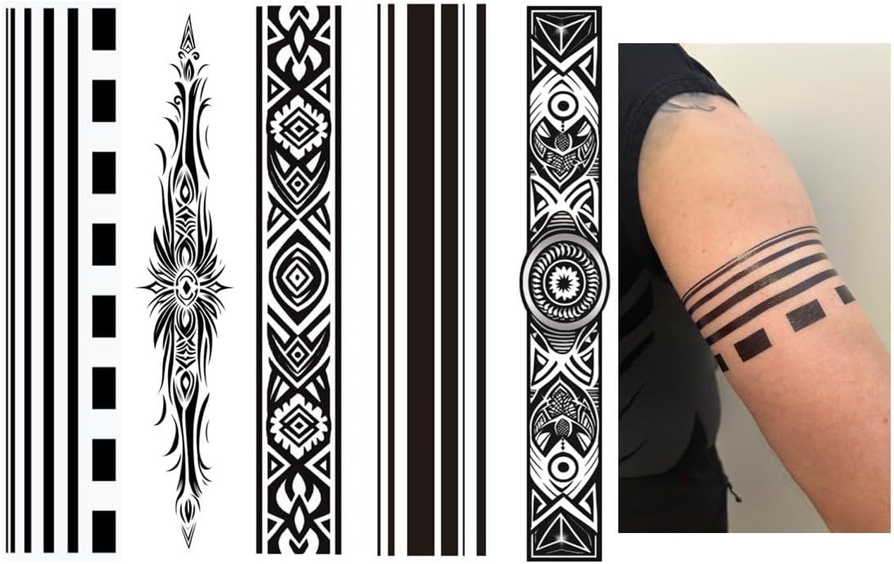 Temporary Bracelet Tattoos Tribal Tattoos Maori Design Tattoos Jim5 5 Sheets image number 1
