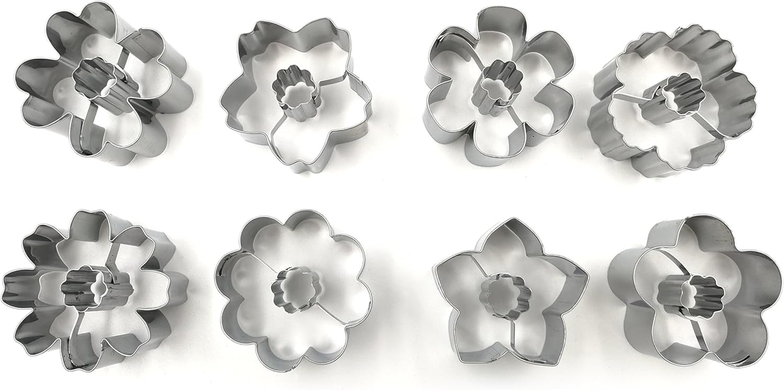 Flower Blossom Cookie Cutters Set &ndash; 8 PC High Grade 430 Stainless Steel &ndash; a Truly Unique Set for Flower Lovers image number 5
