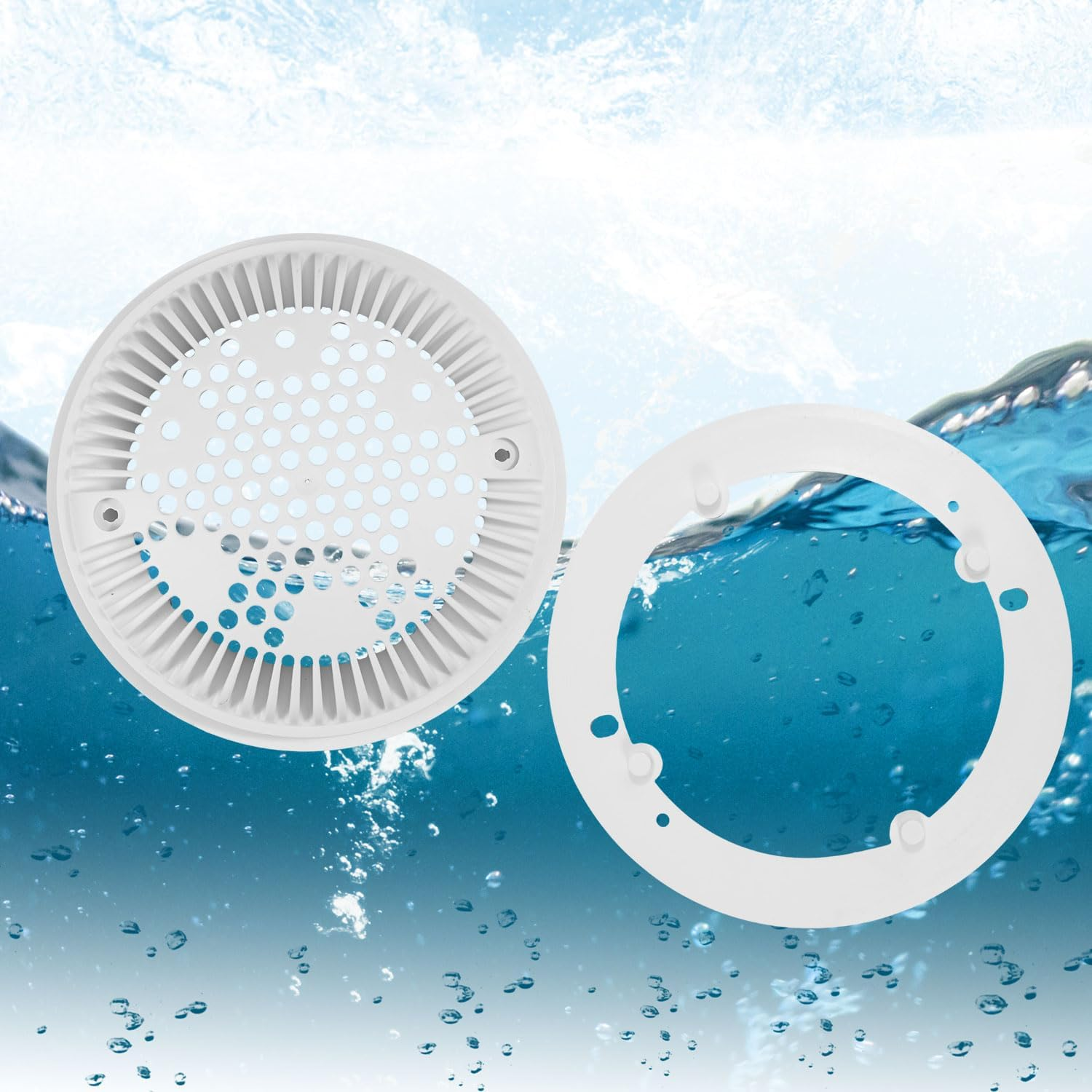 Lyreh Pool Main Drain Cover Compatible with Hayward, White Anti-Vortex Drain Cover Suction and Dual Suction Outlet for Ground Swimming Pool Replacement Accessories image number 6