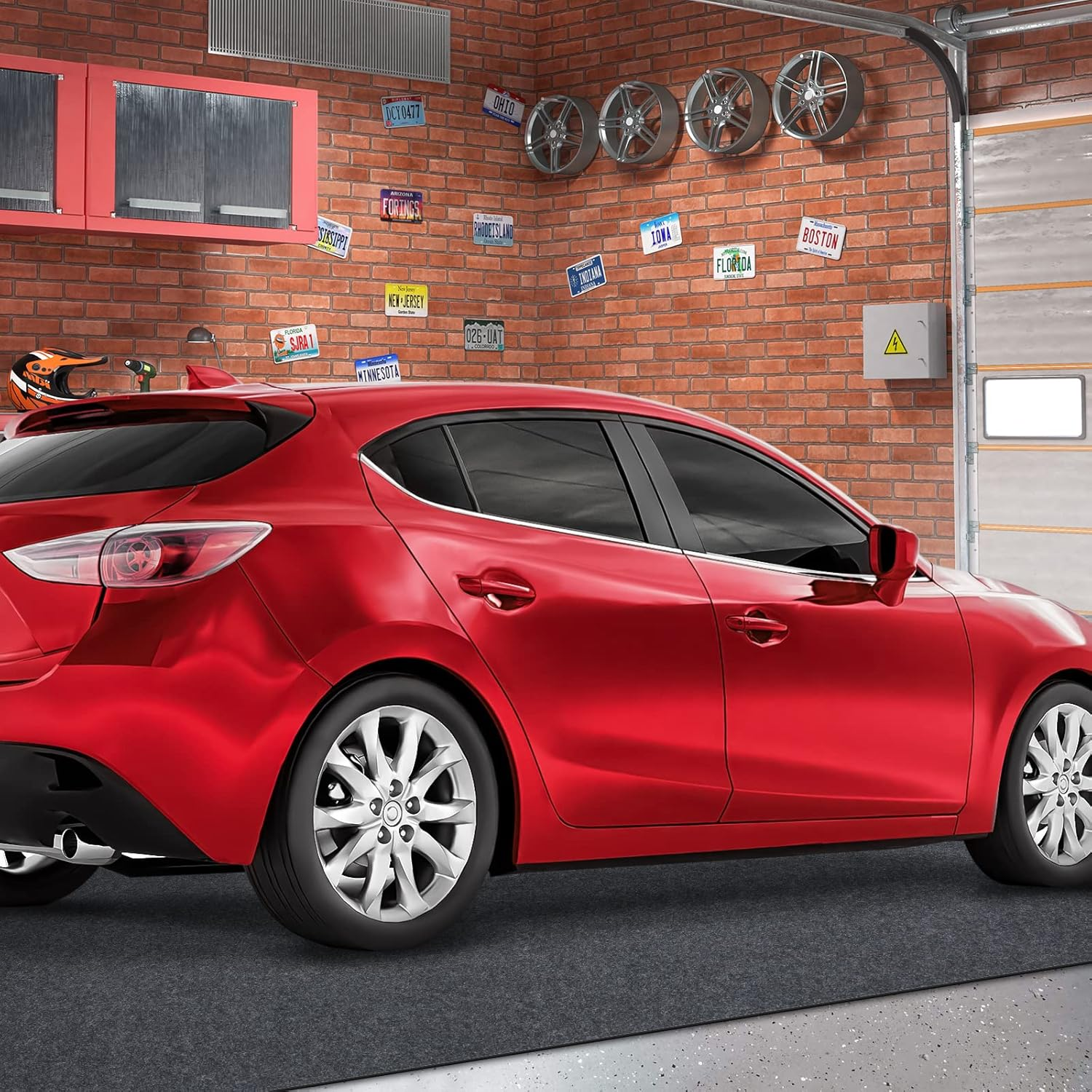 TREETONE Oil Spill Mat, 7.4 X 8.4 Ft, Premium Absorbent Oil Pad. Contains Liquids, Protects Garage Floor from Spills, Drips, Splashes and Stains. Washable, Reusable, Waterproof Rubber Parking Mats image number 4