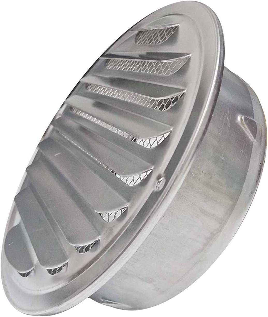 6 Inch Louvered Grille Cover Vent Hood Wall Air Vents with Built-In Fly Screen Mesh - 304 Stainless Steel Ventilation Outlet image number 3