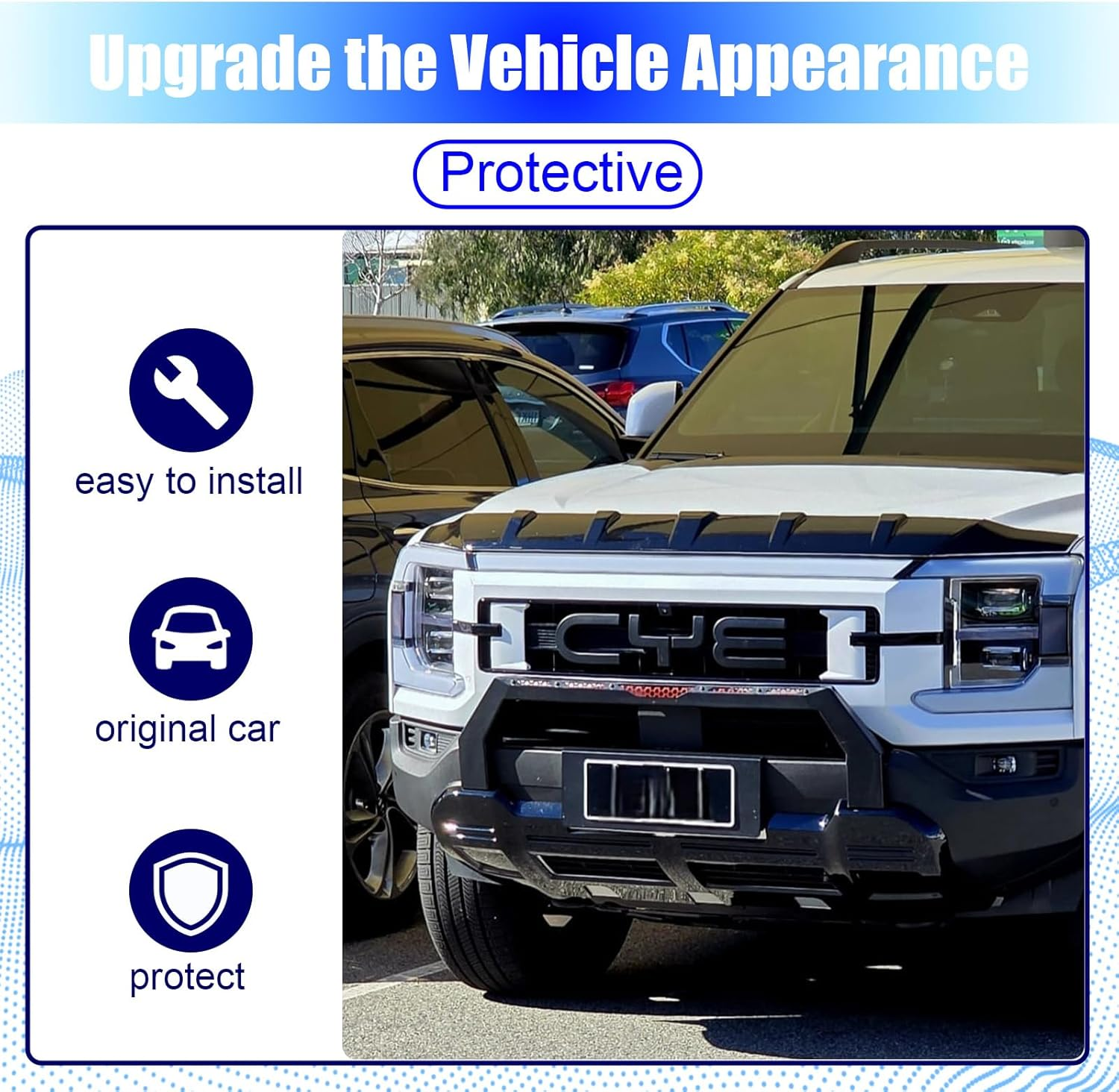 MCRACING BYD Shark 6 Front Bumper Lower Guard Plate,Sporty (Matte Black) - Matte Black image number 4