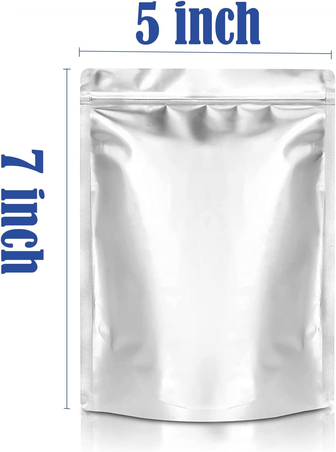 Durimoiy 50Pcs Mylar Bags for Food Storage - Extra Thick 9.5 Mil - 1/2 Pint 5"X7" Stand-Up Zipper Pouches Resealable Bags & Heat Sealable Food Grade Storage Bags for Packging Products image number 2